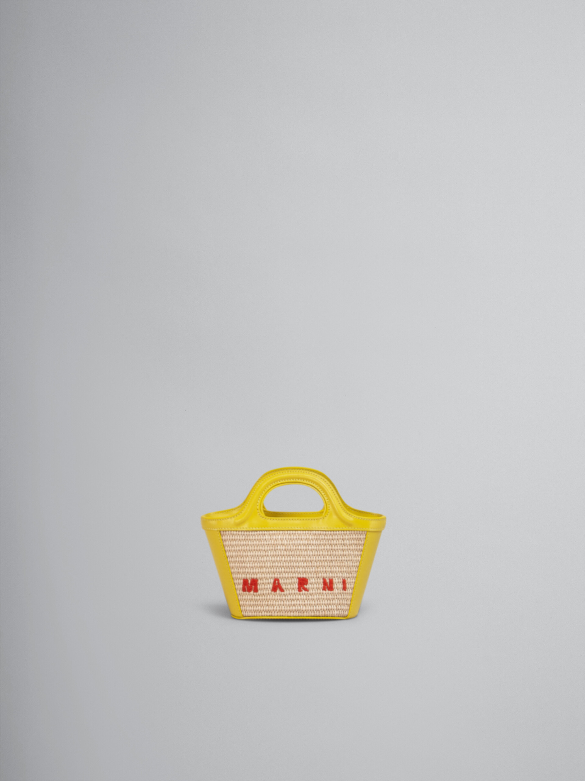 TROPICALIA micro bag in yellow leather and raffia - Handbag - Image 1