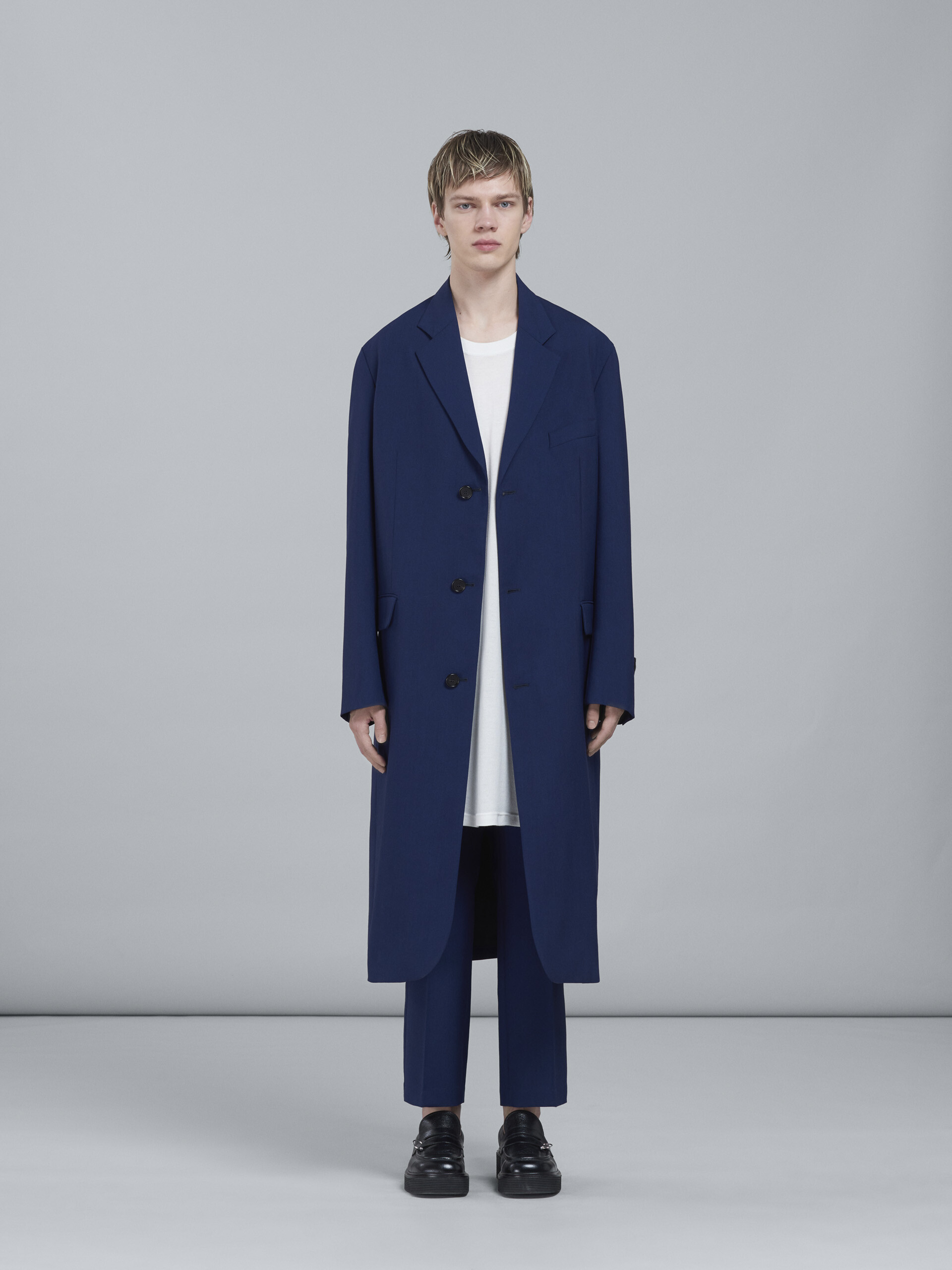 Reversible tropical wool long coat - Coat - Image 2
