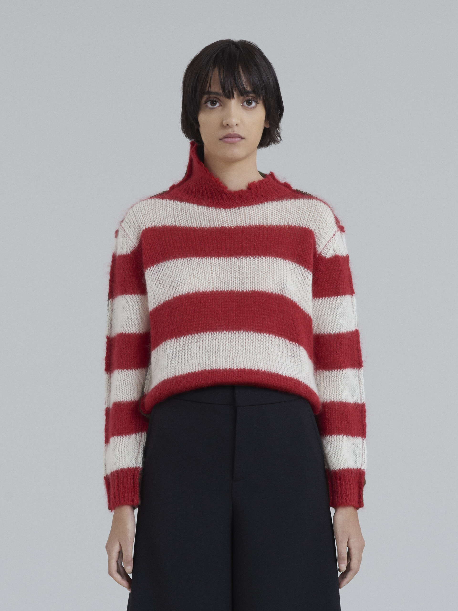 Striped wool and mohair turtleneck sweater - Pullovers - Image 2