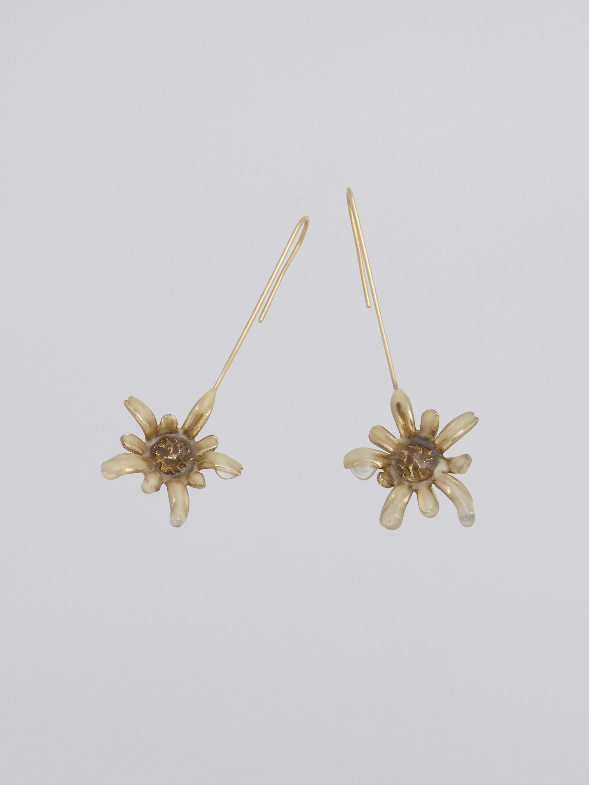 Brass FLORA hook earrings - Earrings - Image 3