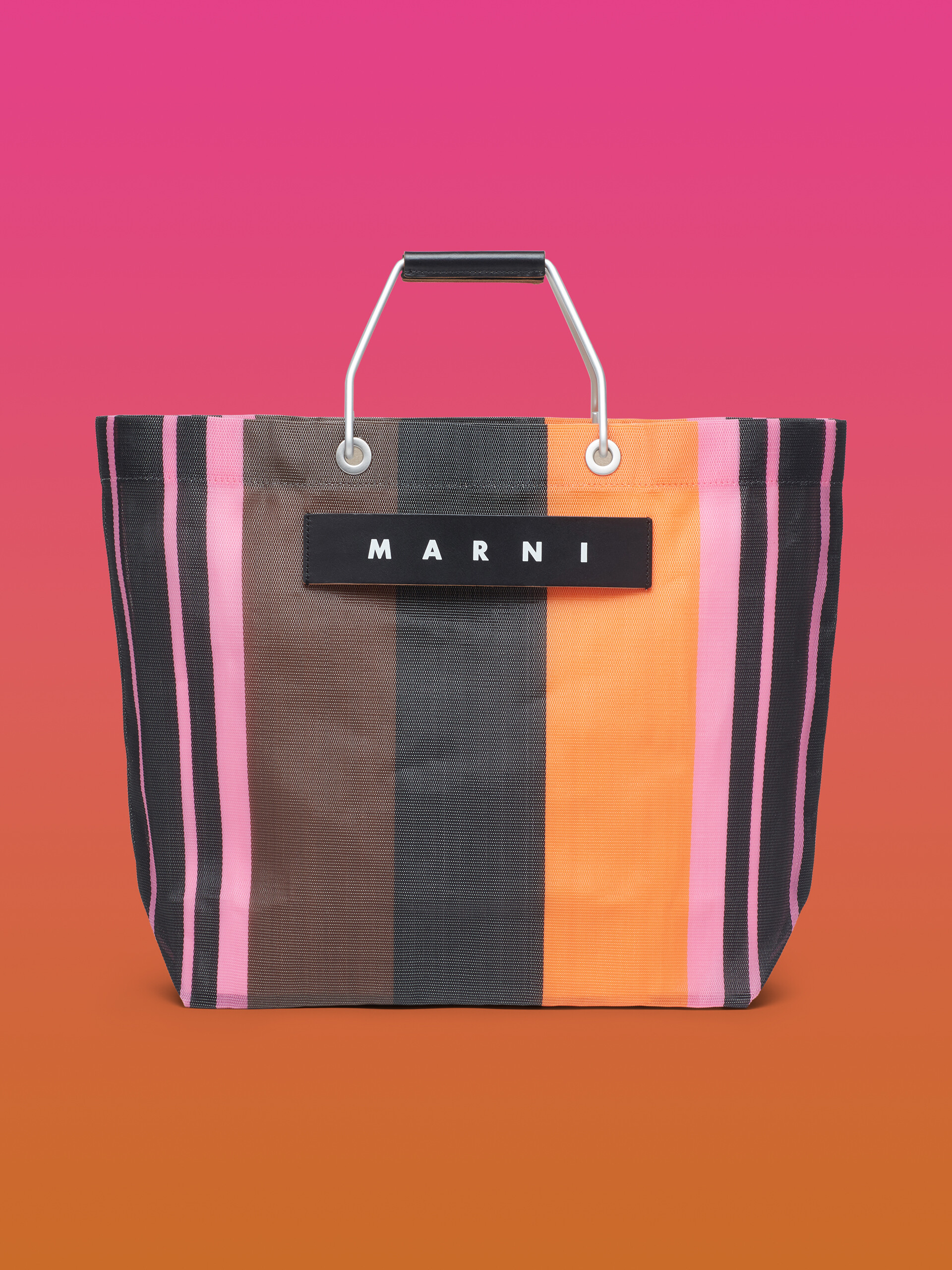 MARNI MARKET STRIPE multicolor blue bag - Shopping Bags - Image 1