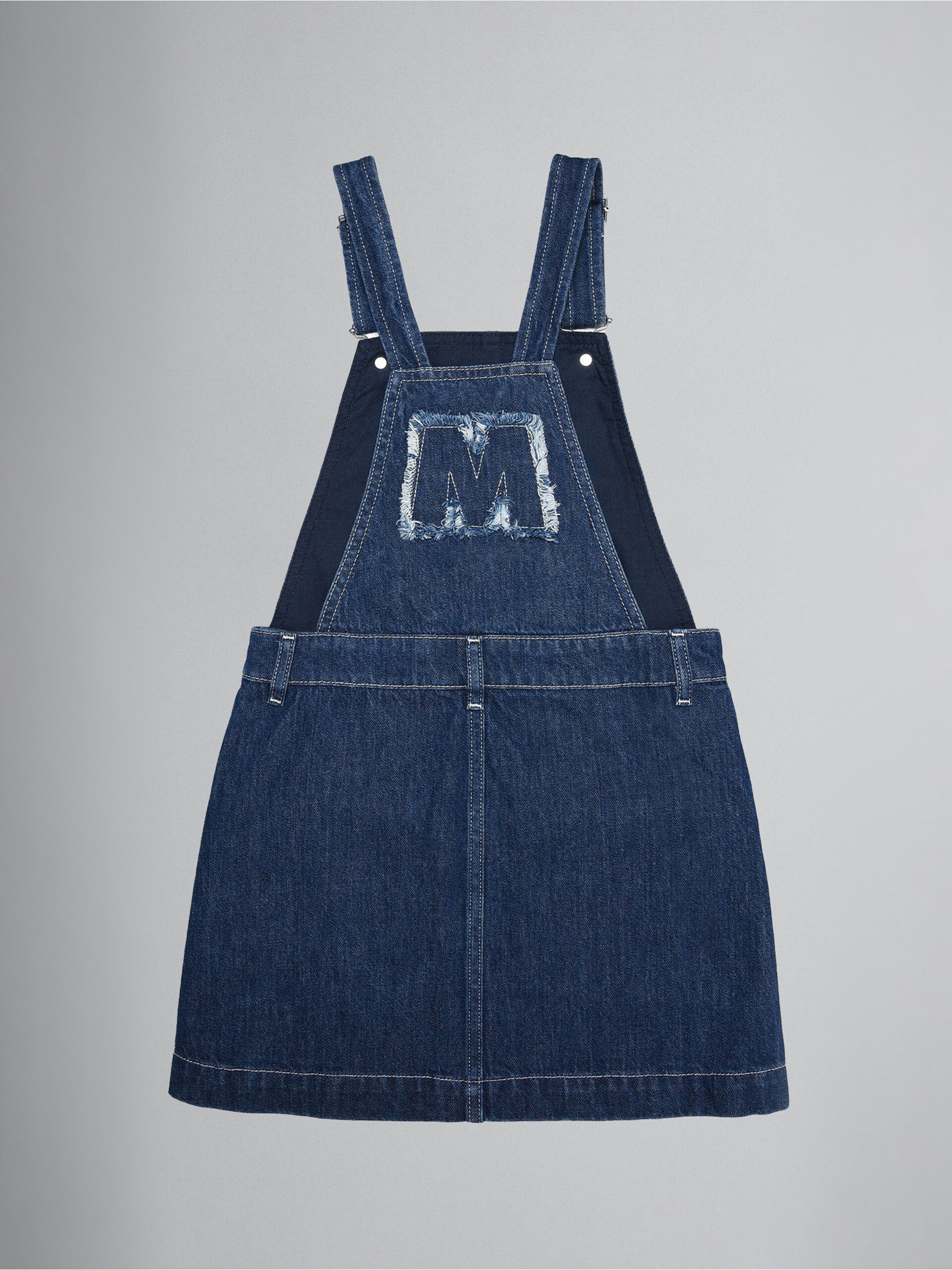 Denim pinafore dress with frayed "M" patch - Dresses - Image 2