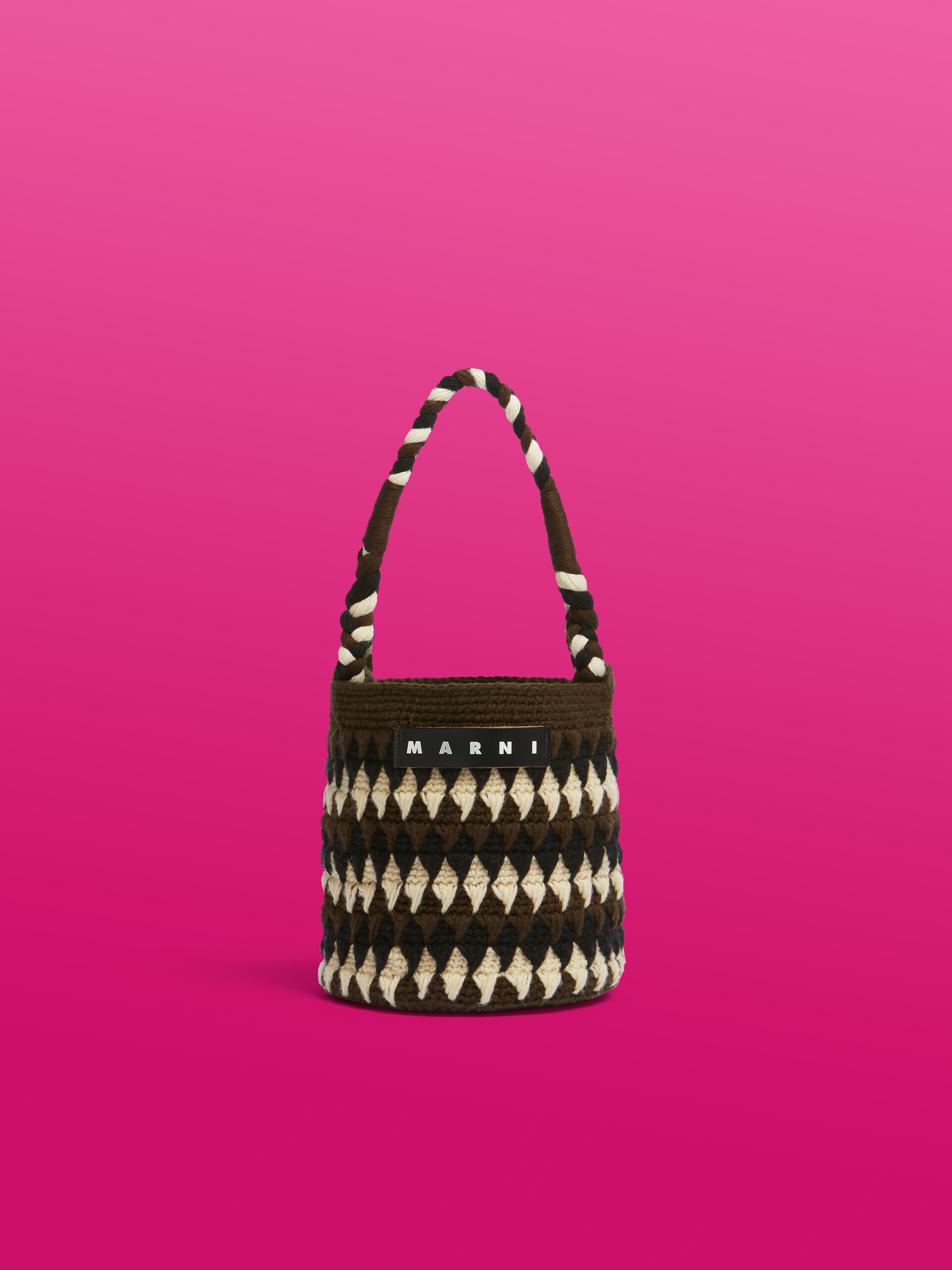 オレンジ ブルー クロシェ Marni Market Chessboardバッグ - ショッピングバッグ - Image 1
