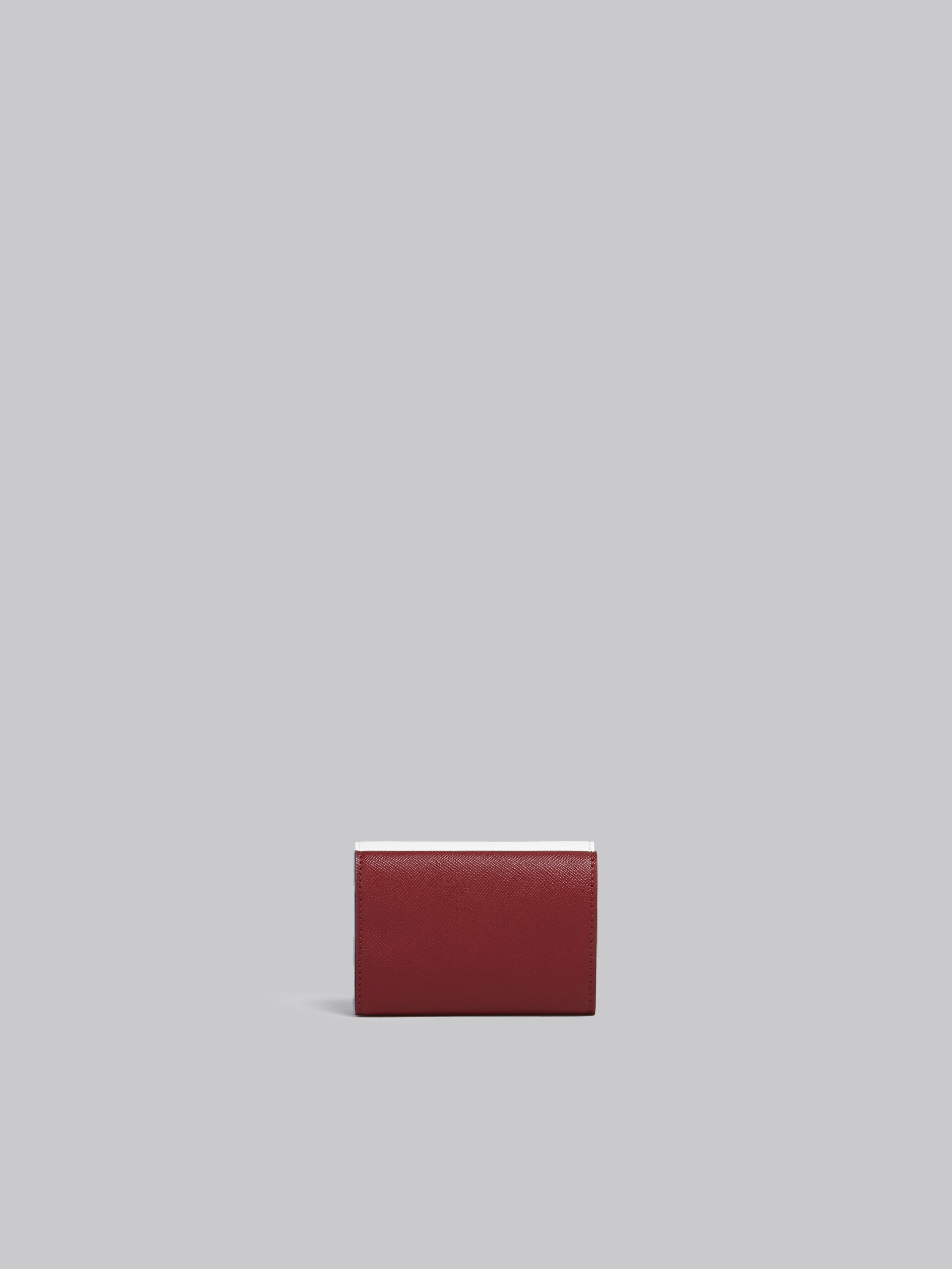 Portefeuille à trois volets en cuir saffiano rouge, rose et blanc - Portefeuilles - Image 3