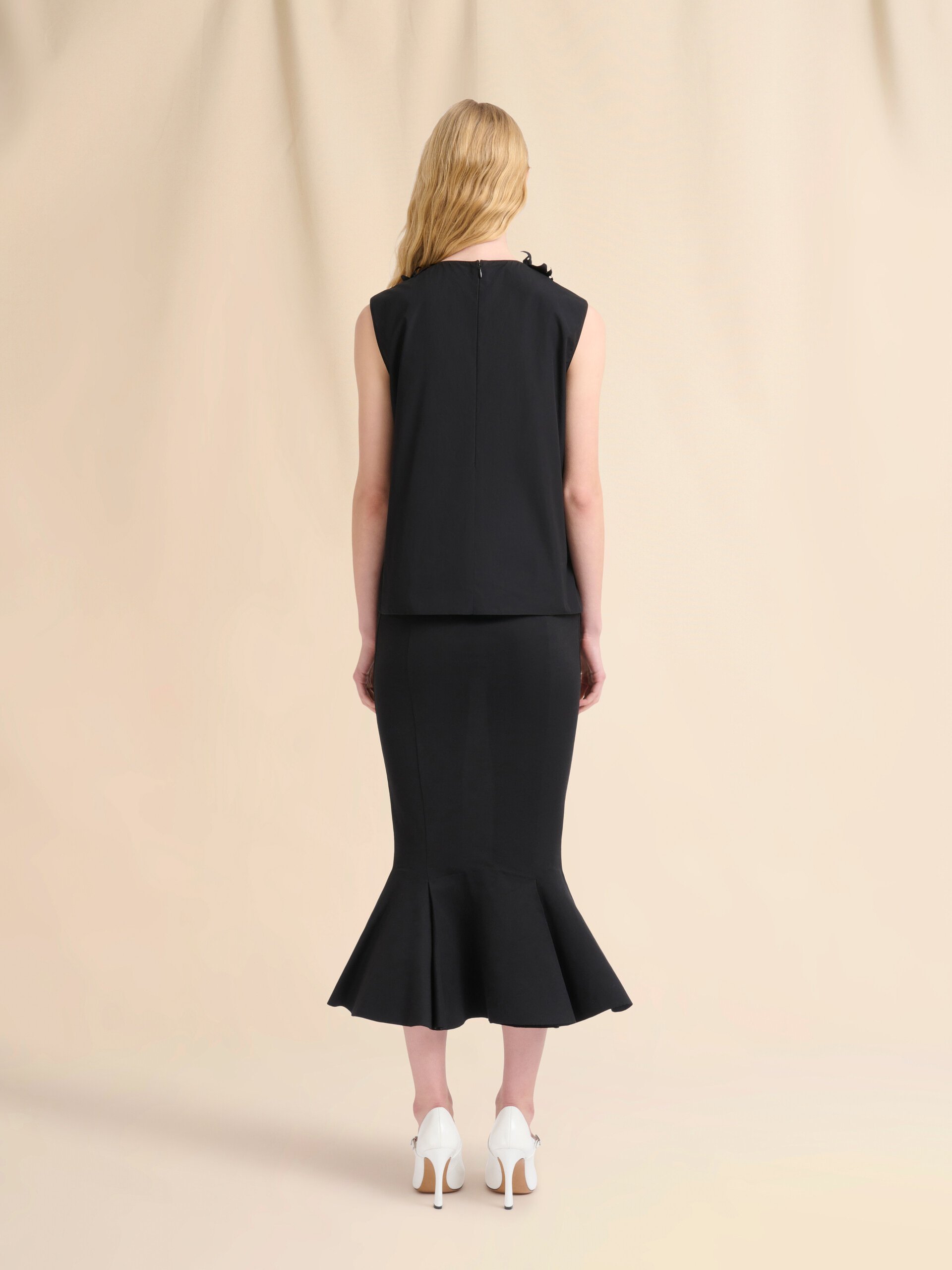Black jersey skirt with mermaid hem - Skirts - Image 3