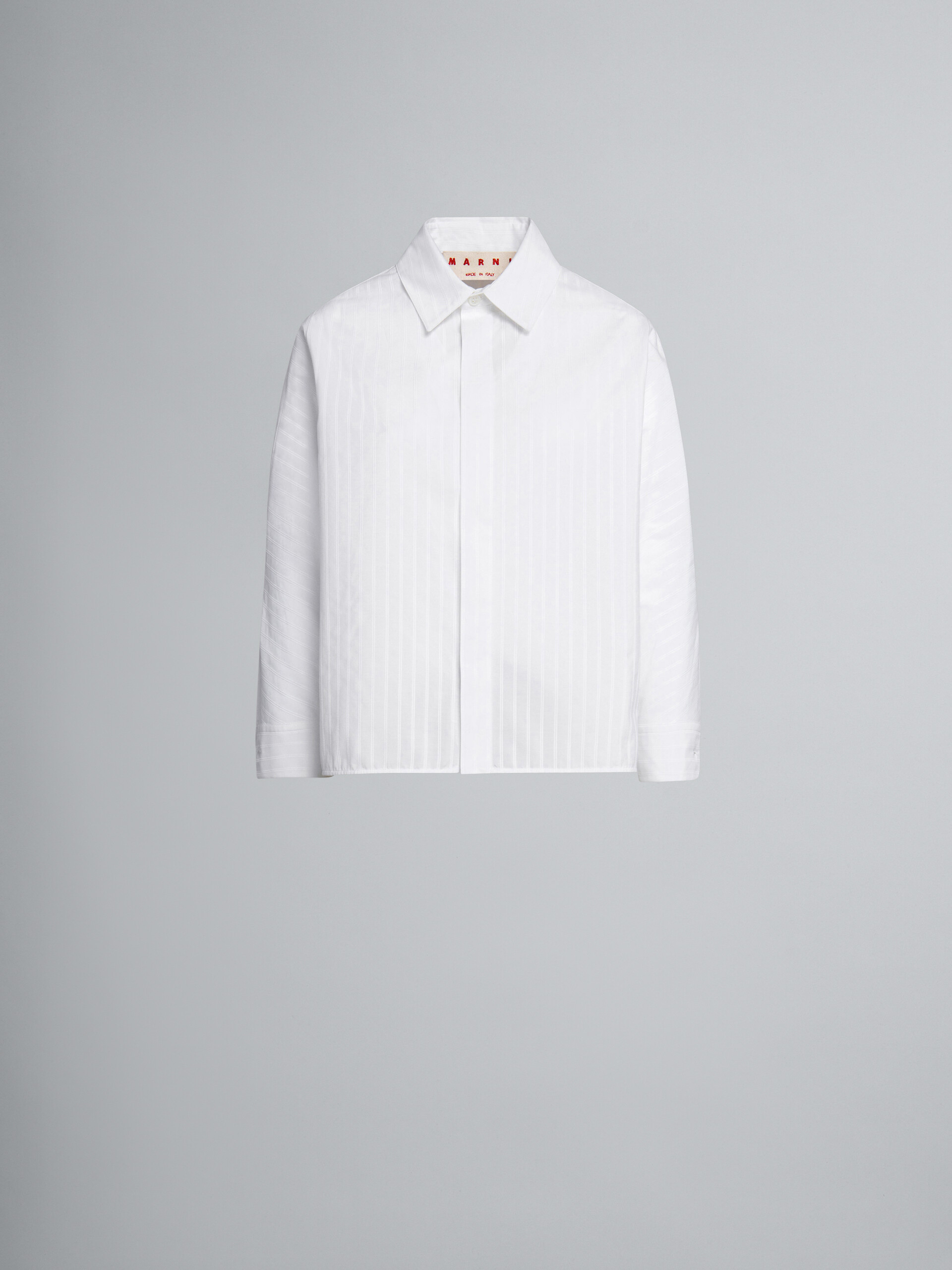 White textured poplin shirt - Shirts - Image 1