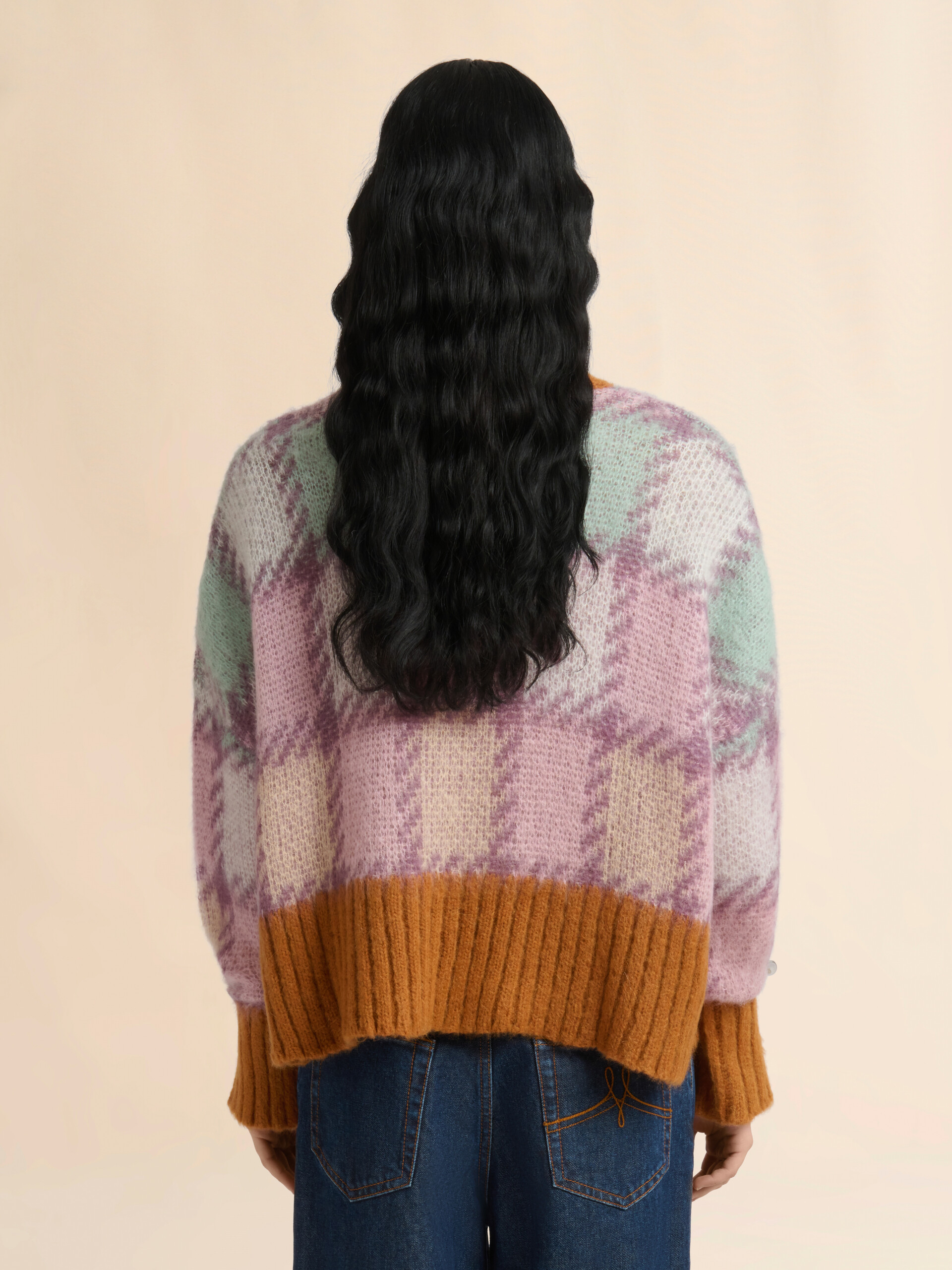 Purple mohair checked jumper - Pullovers - Image 4