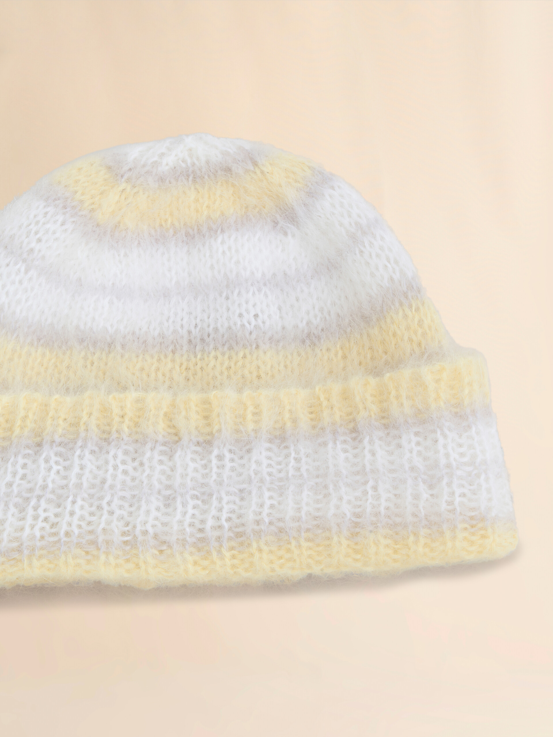 Gorro de mohair cepillado gris a rayas - Sombrero - Image 4