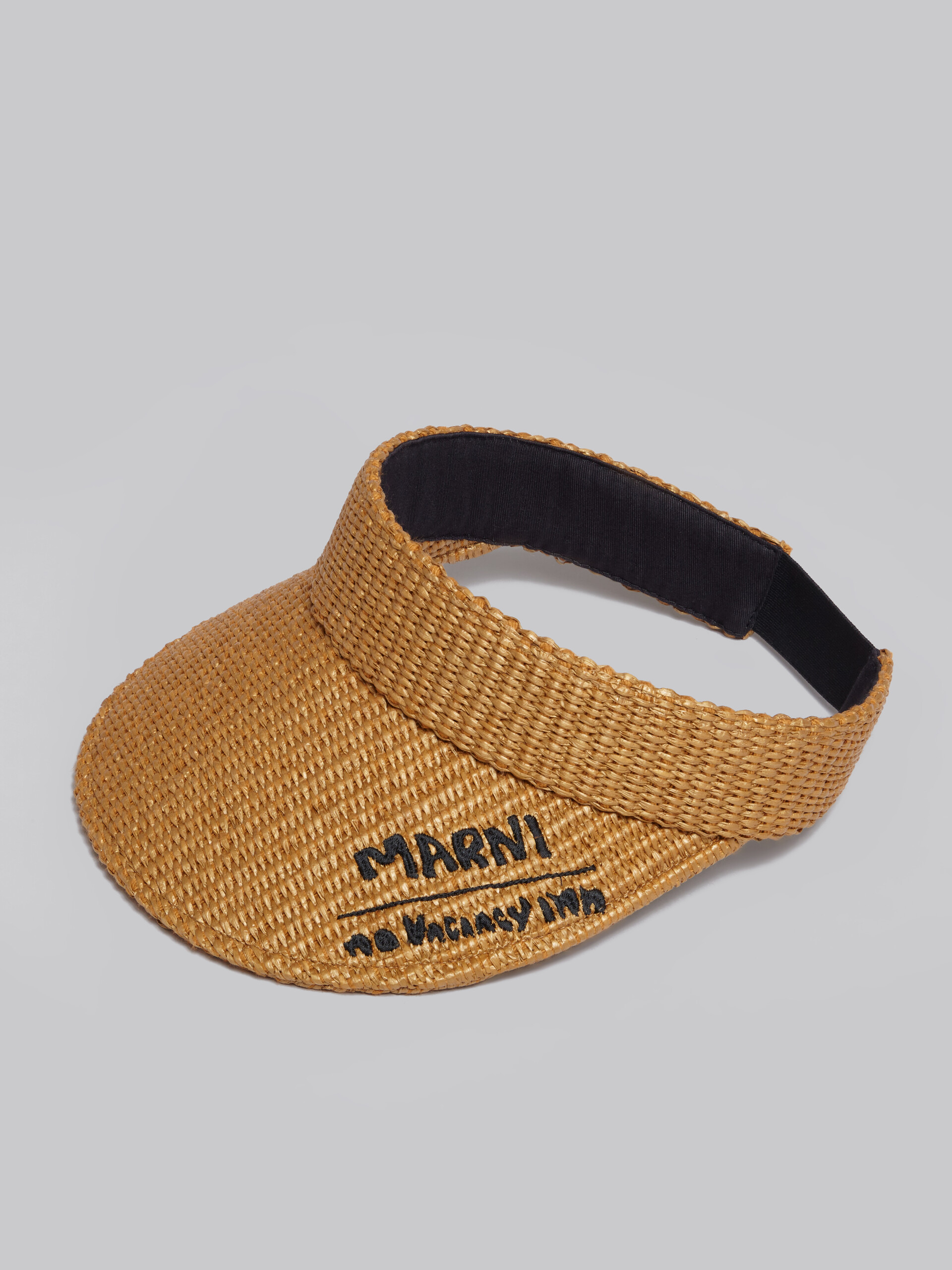 Marni x No Vacancy Inn - Caramel visor in raffia fabric - Hats - Image 4
