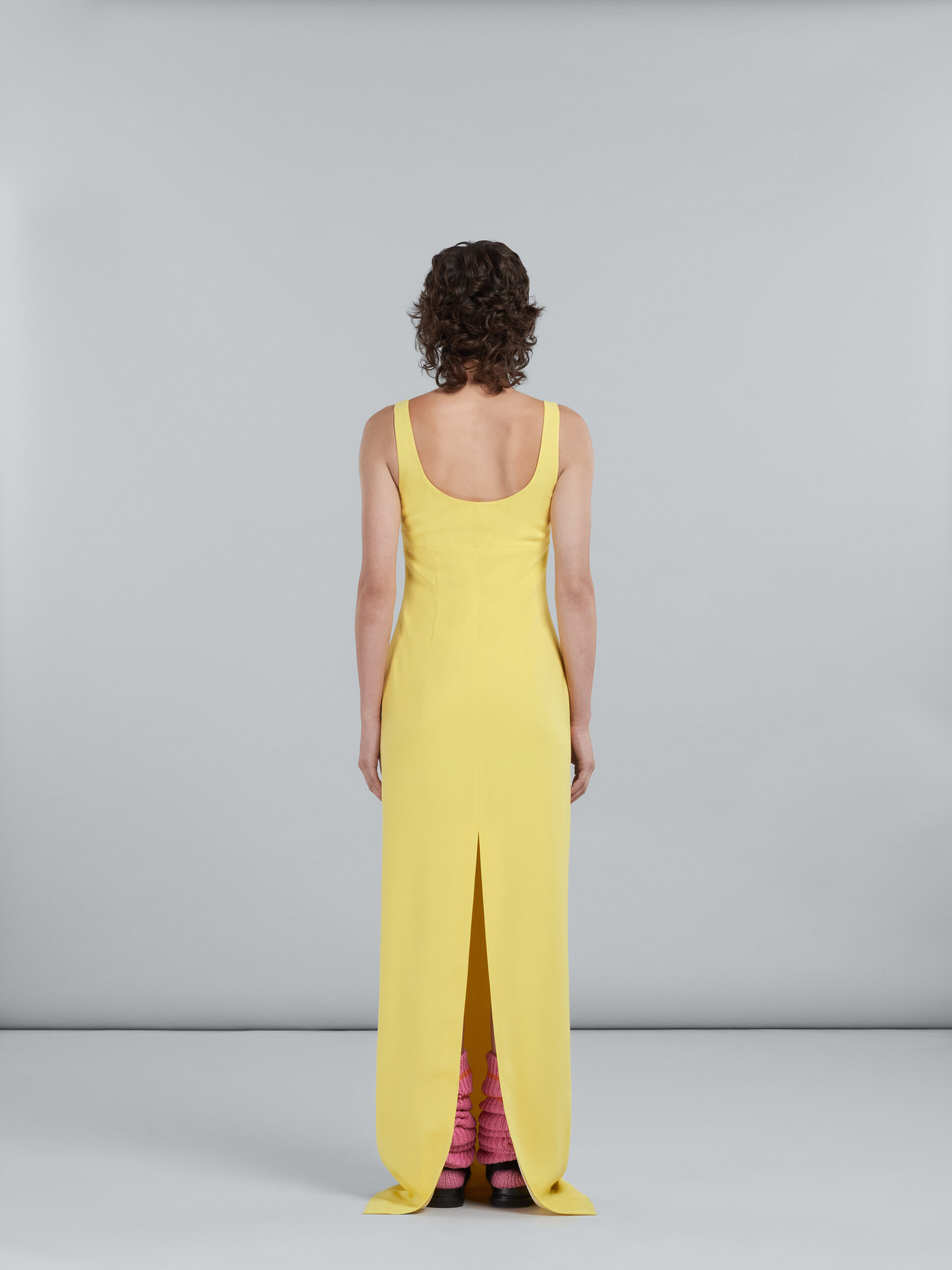 Yellow cady long dress with sequins - Dresses - Image 3