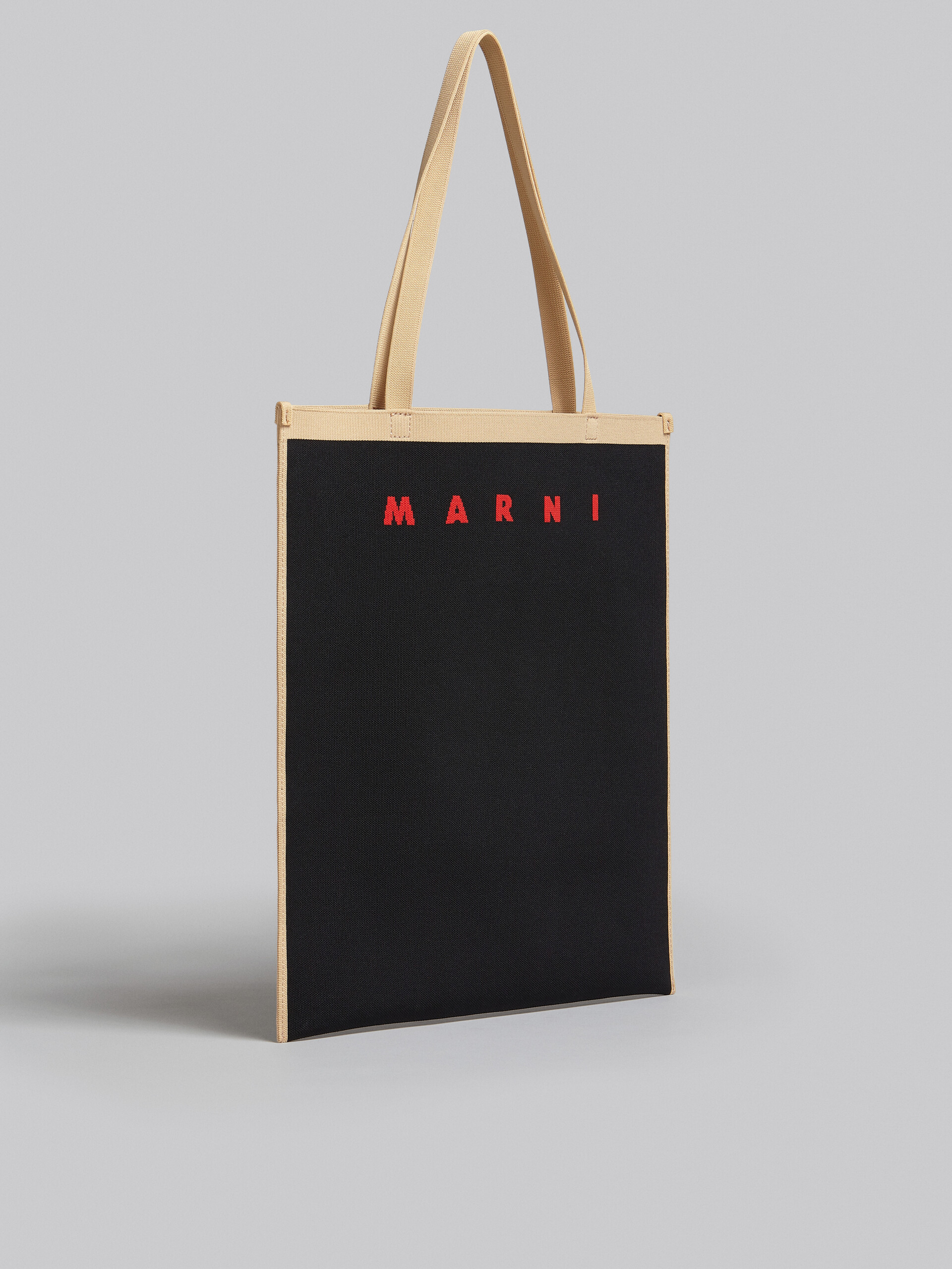 ブラック、ベージュ ジャカード製バッグ | Marni