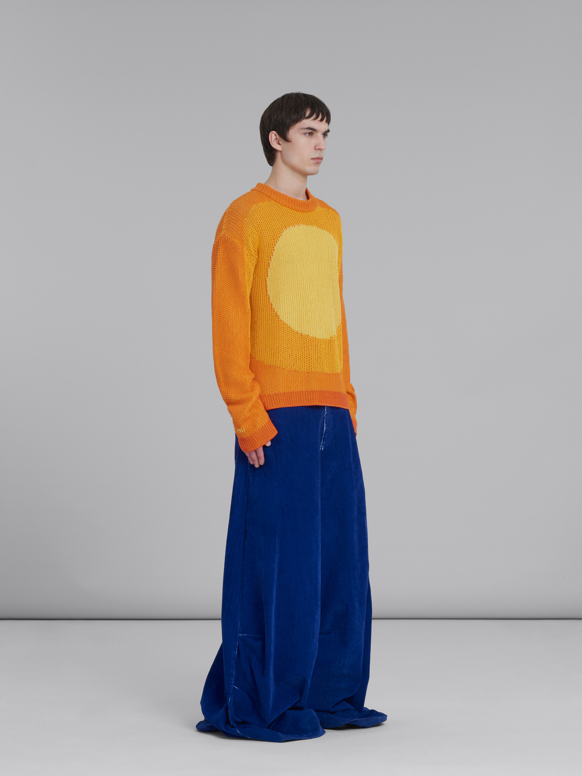 Orange jumper with circle inlay - Pullovers - Image 5