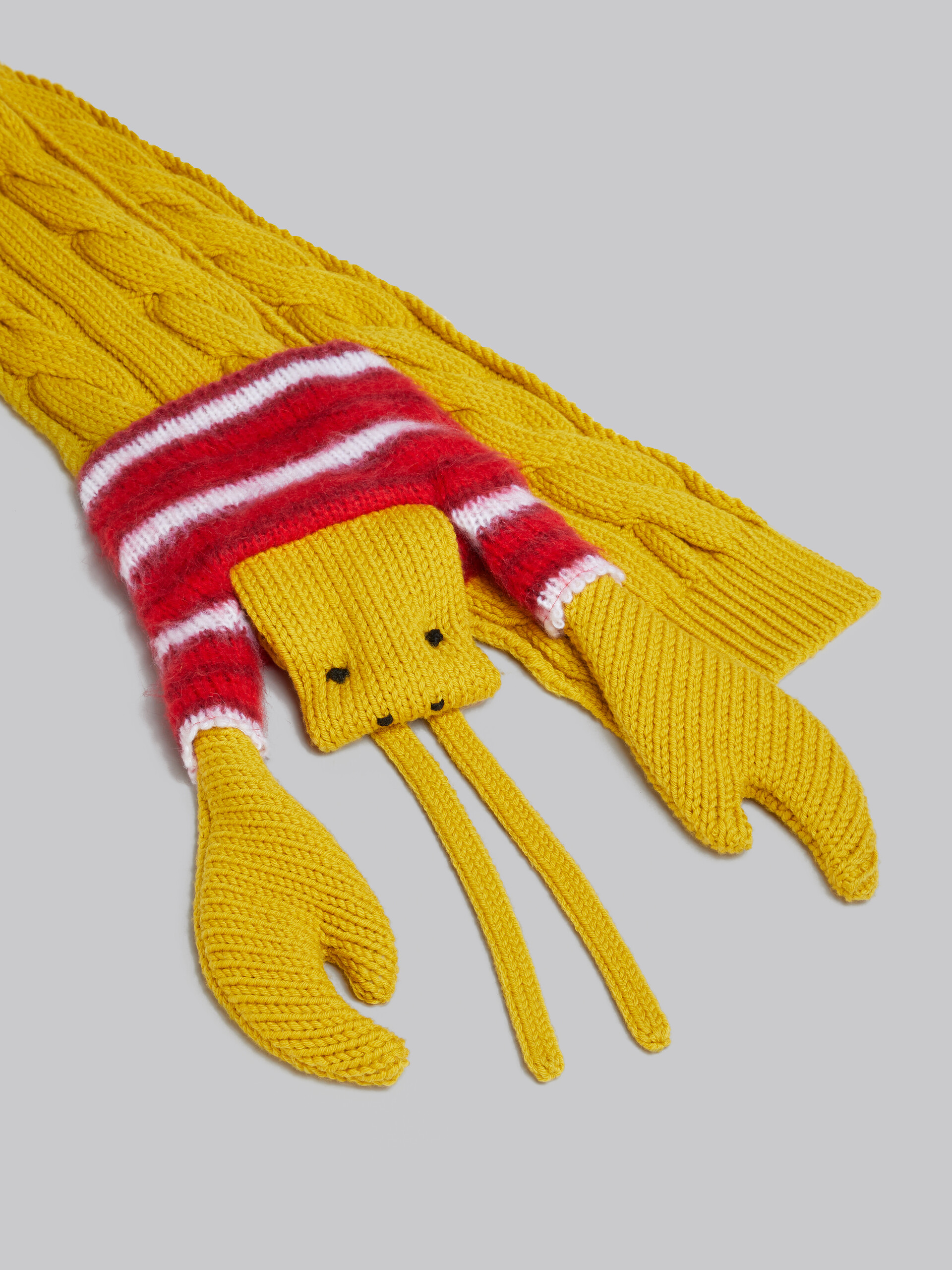 Yellow virgin wool lobster scarf - Scarves - Image 3