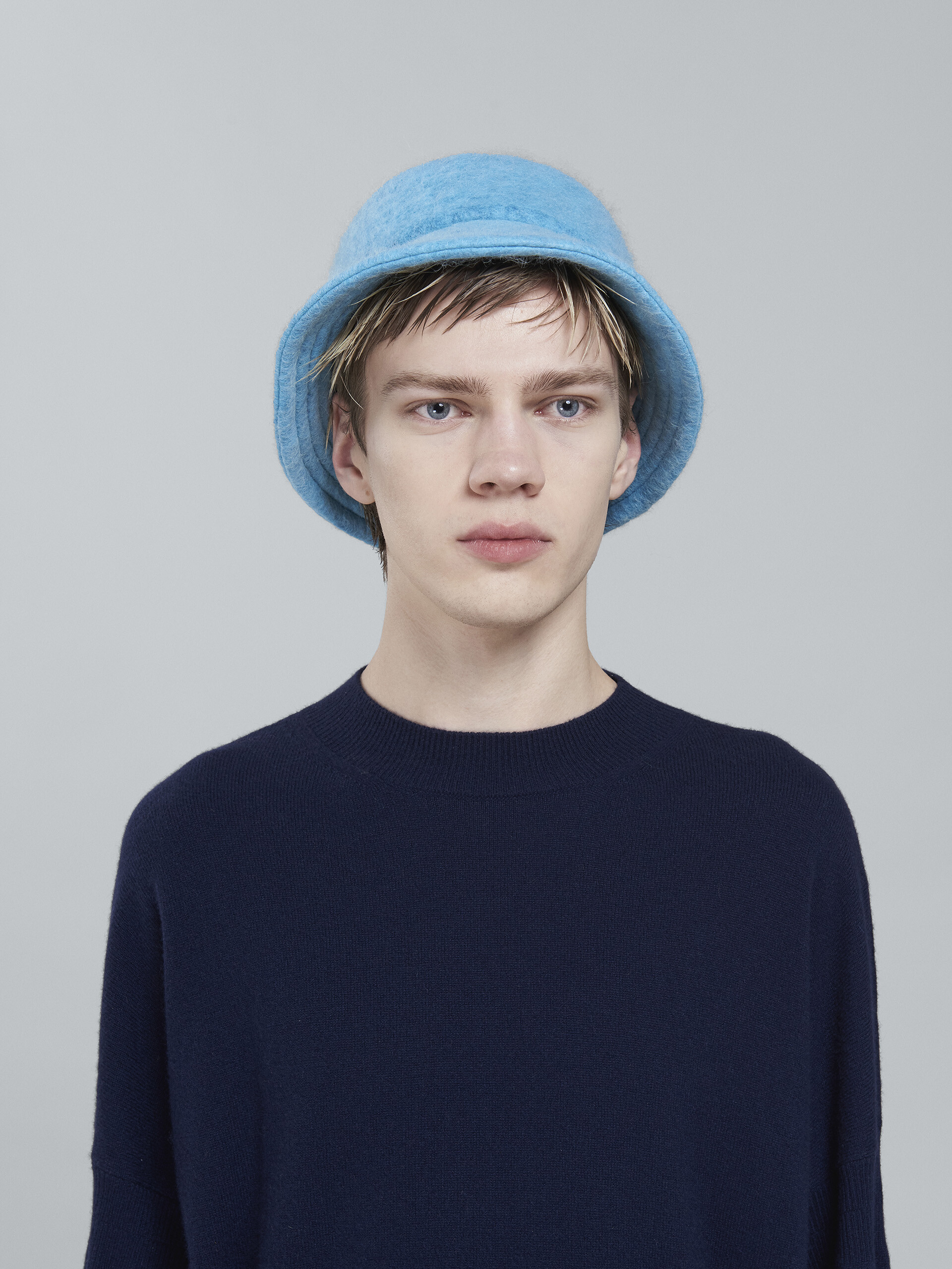 Sky blue brushed wool blend bucket hat - Hats - Image 2