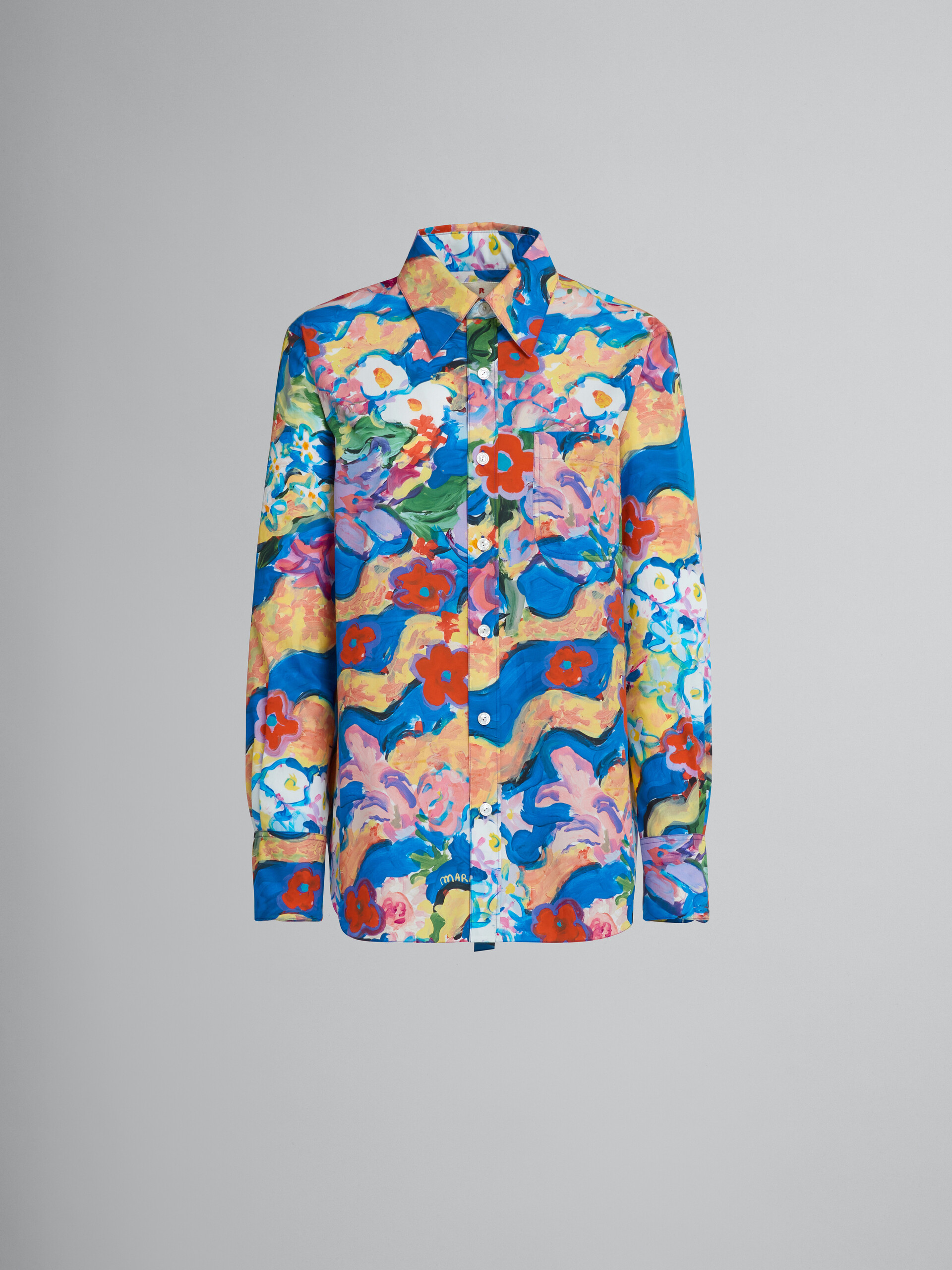 Printed poplin shirt - Shirts - Image 1