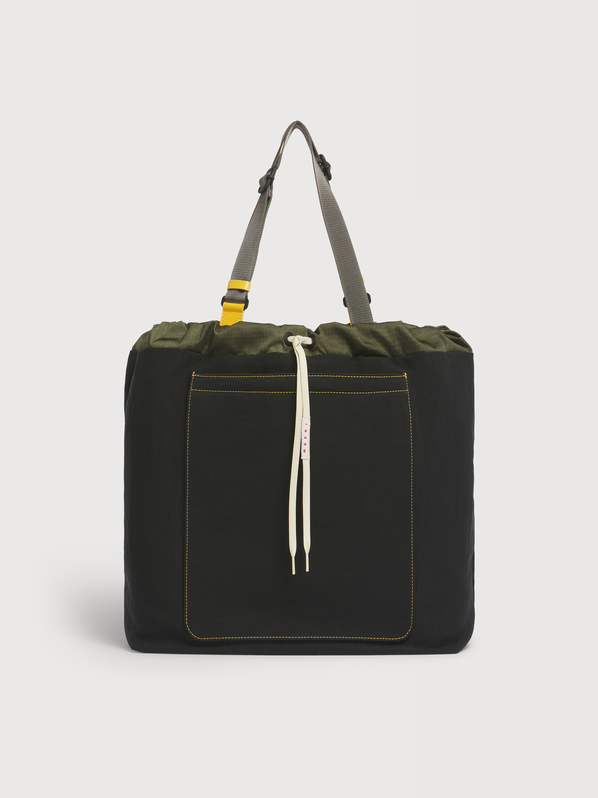 Black technical fabric tote bag - Shopping Bags - Image 1