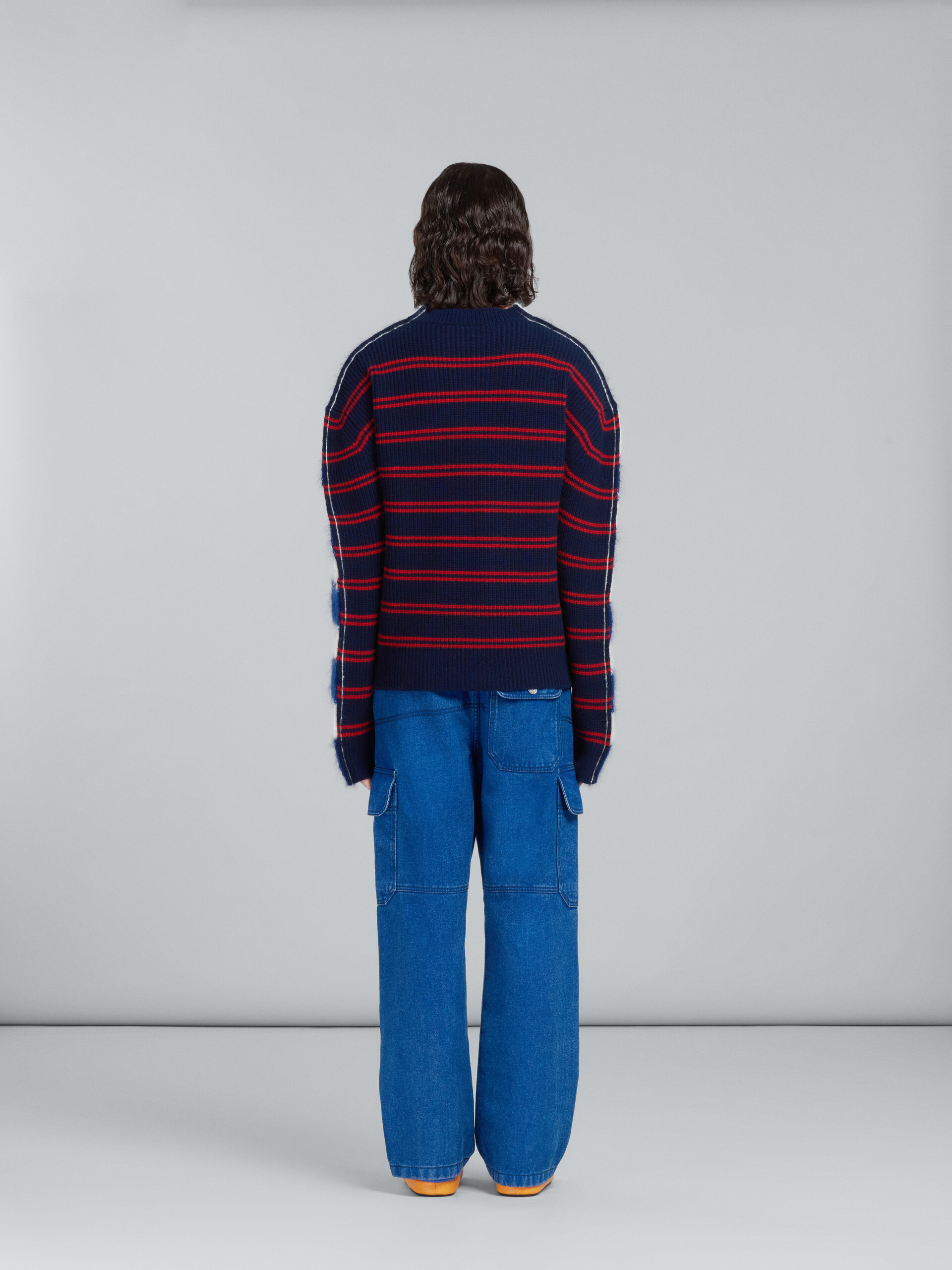 Cargo pants in coated blue denim - Pants - Image 3