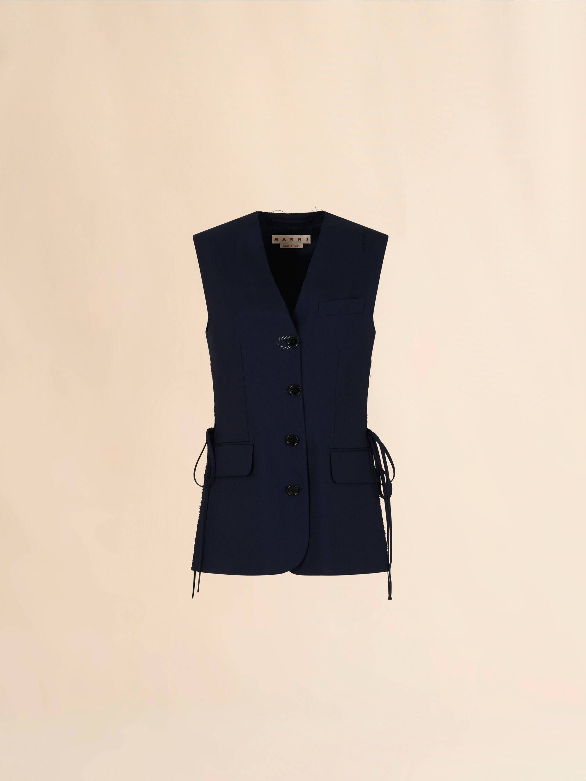 Gilet in lana blu scuro - Gilet - Image 1
