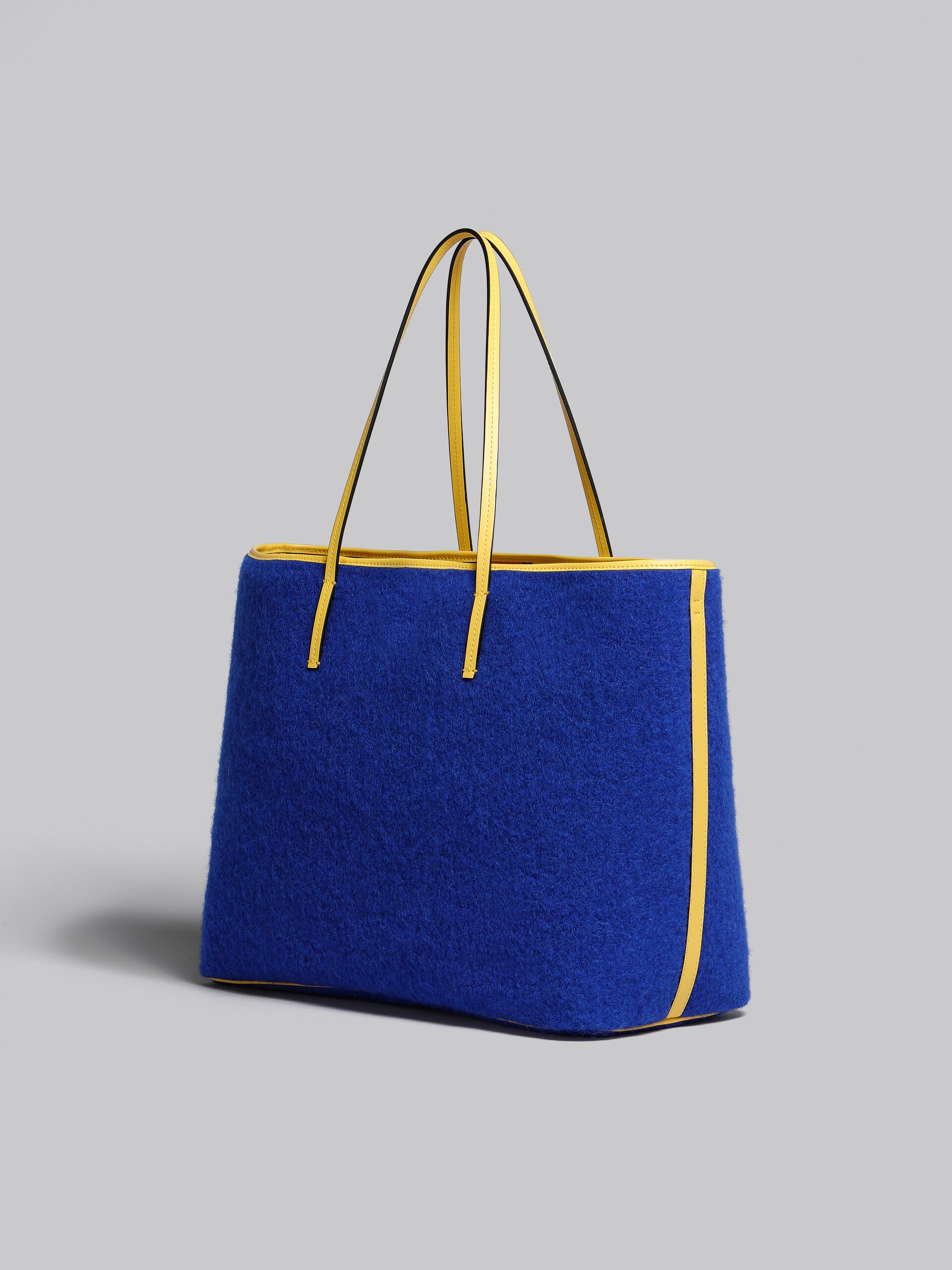 Blue reversible Shopping Bag in felt and cotton - Shopping Bags - Image 3