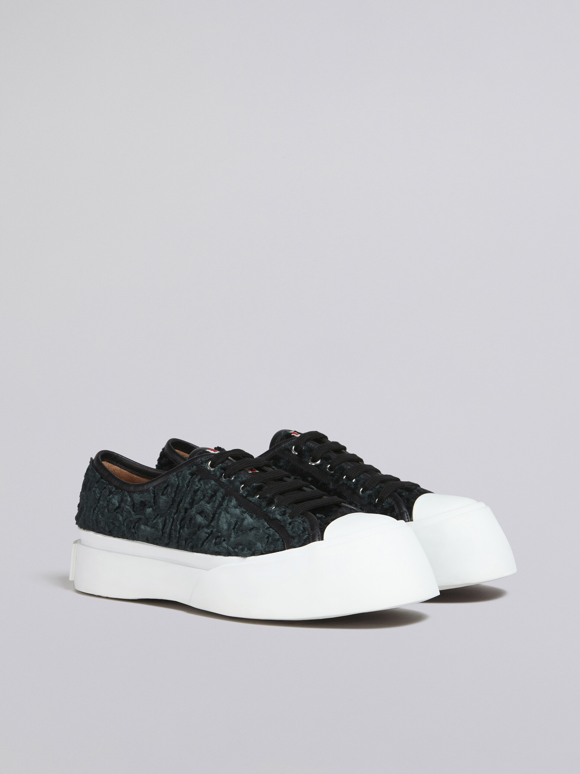 Black curly fabric PABLO lace-up sneaker - Sneakers - Image 2