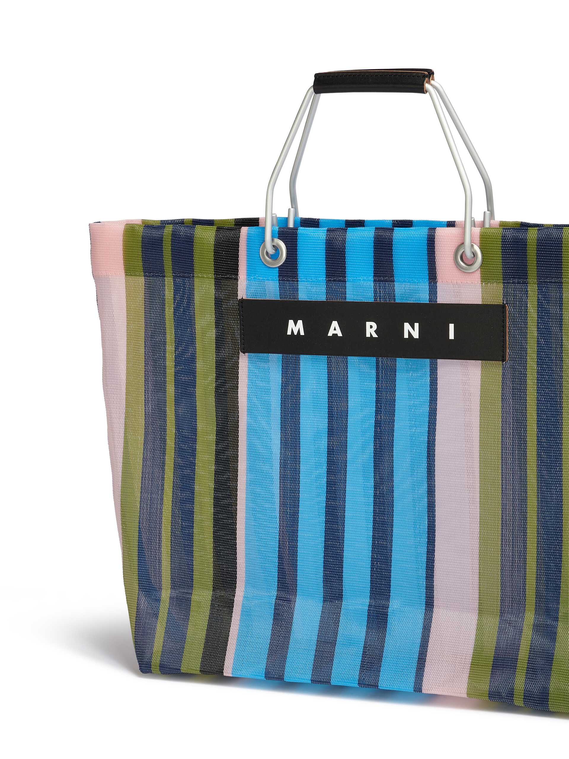 マルチカラーブルー MARNI MARKET STRIPE BAG - ショッピングバッグ - Image 4