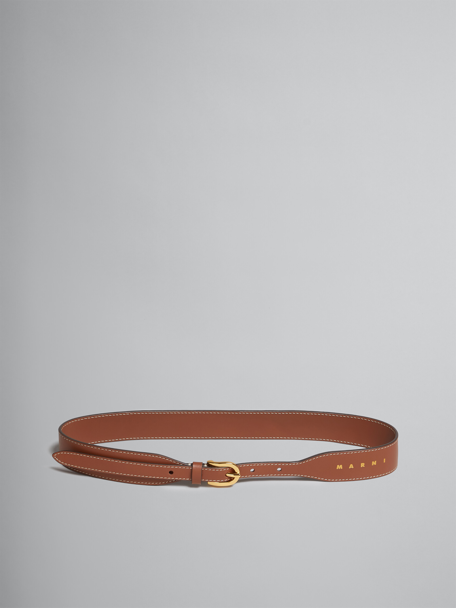 Brown leather belt - Belts - Image 1