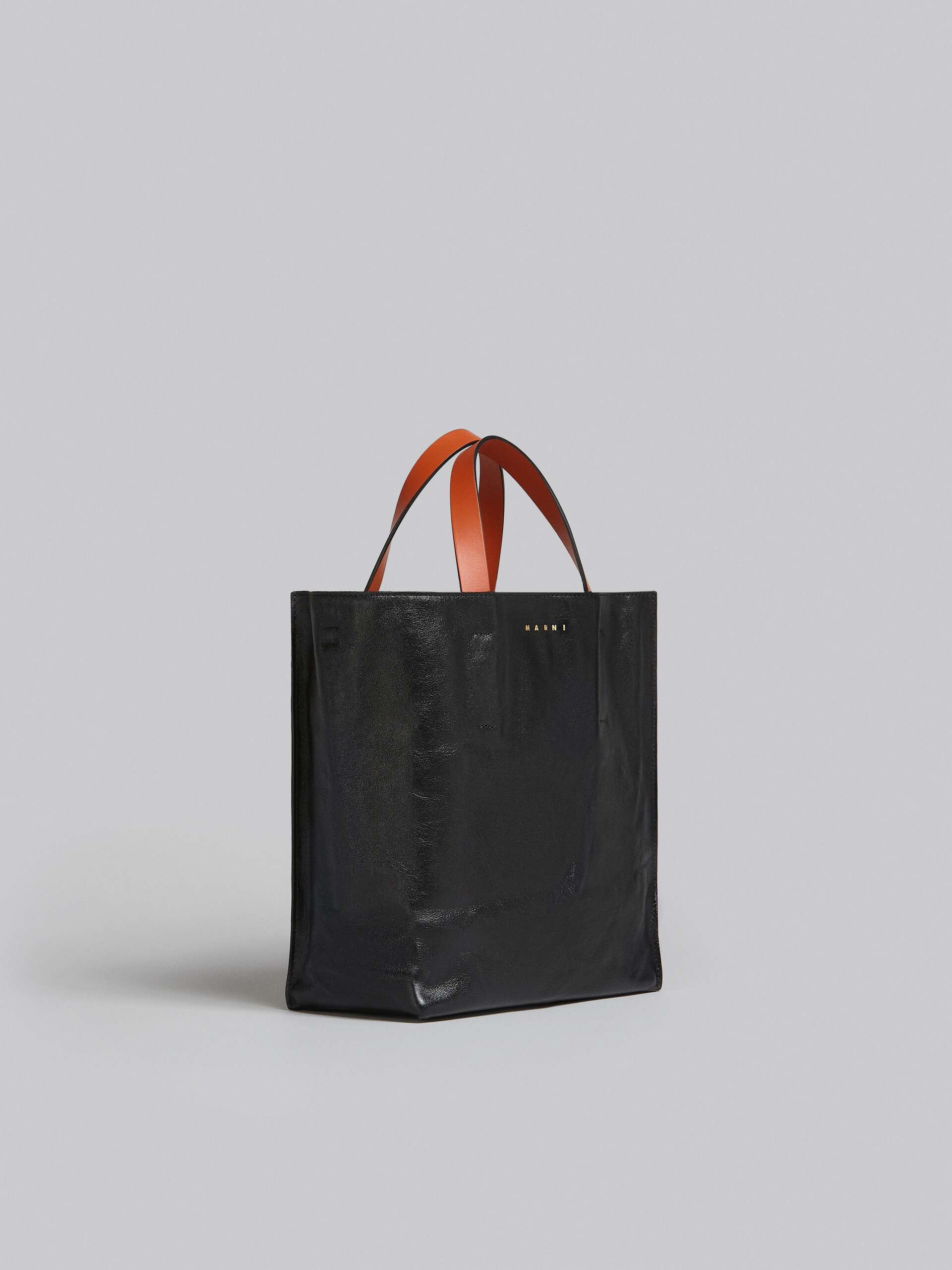 Braune, hellblau-schwarze MUSEO SOFT Tasche aus getrommeltem Leder - Shopper - Image 6
