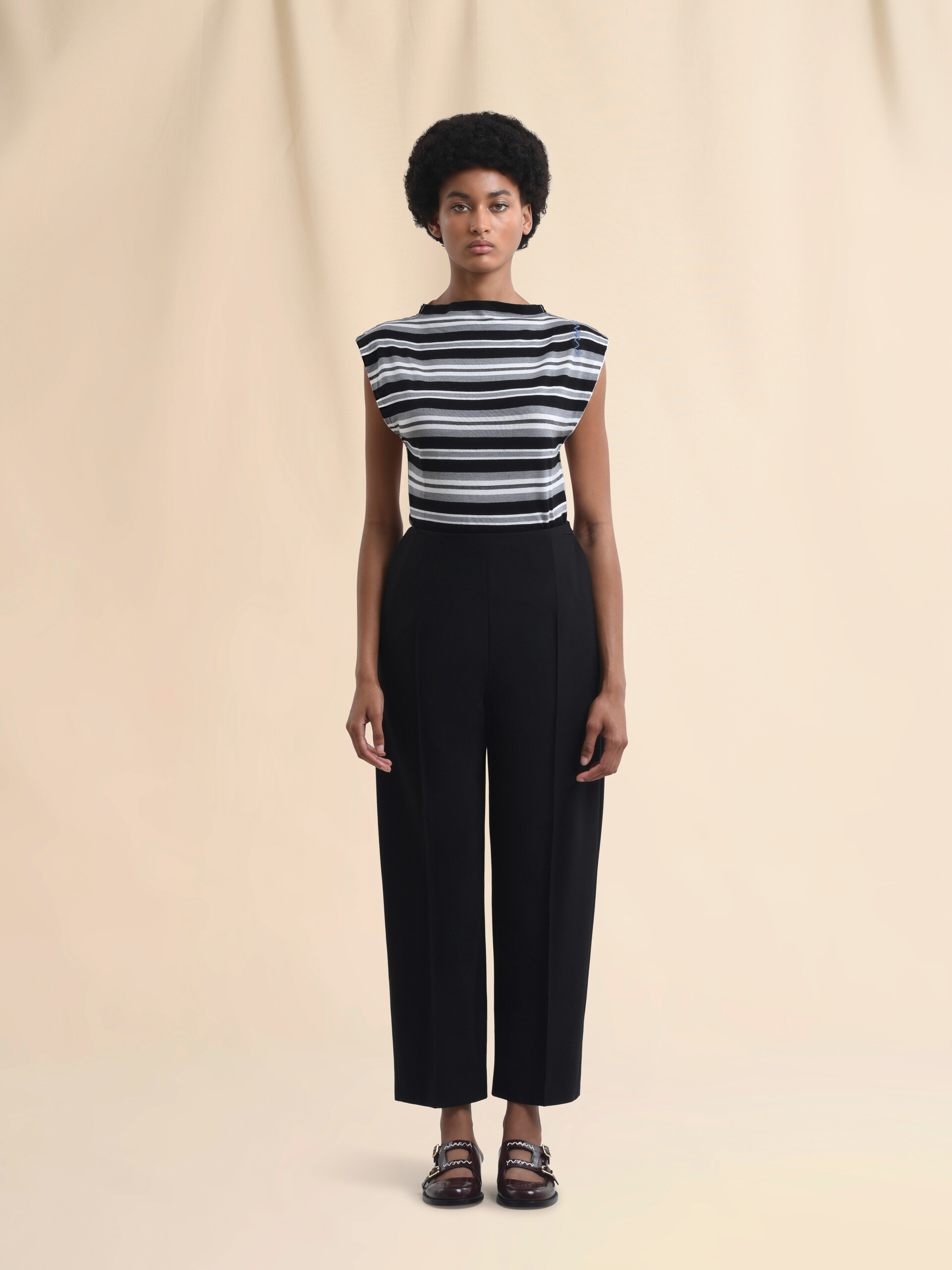 Black wool blend trousers with Marni Symbol - Pants - Image 2