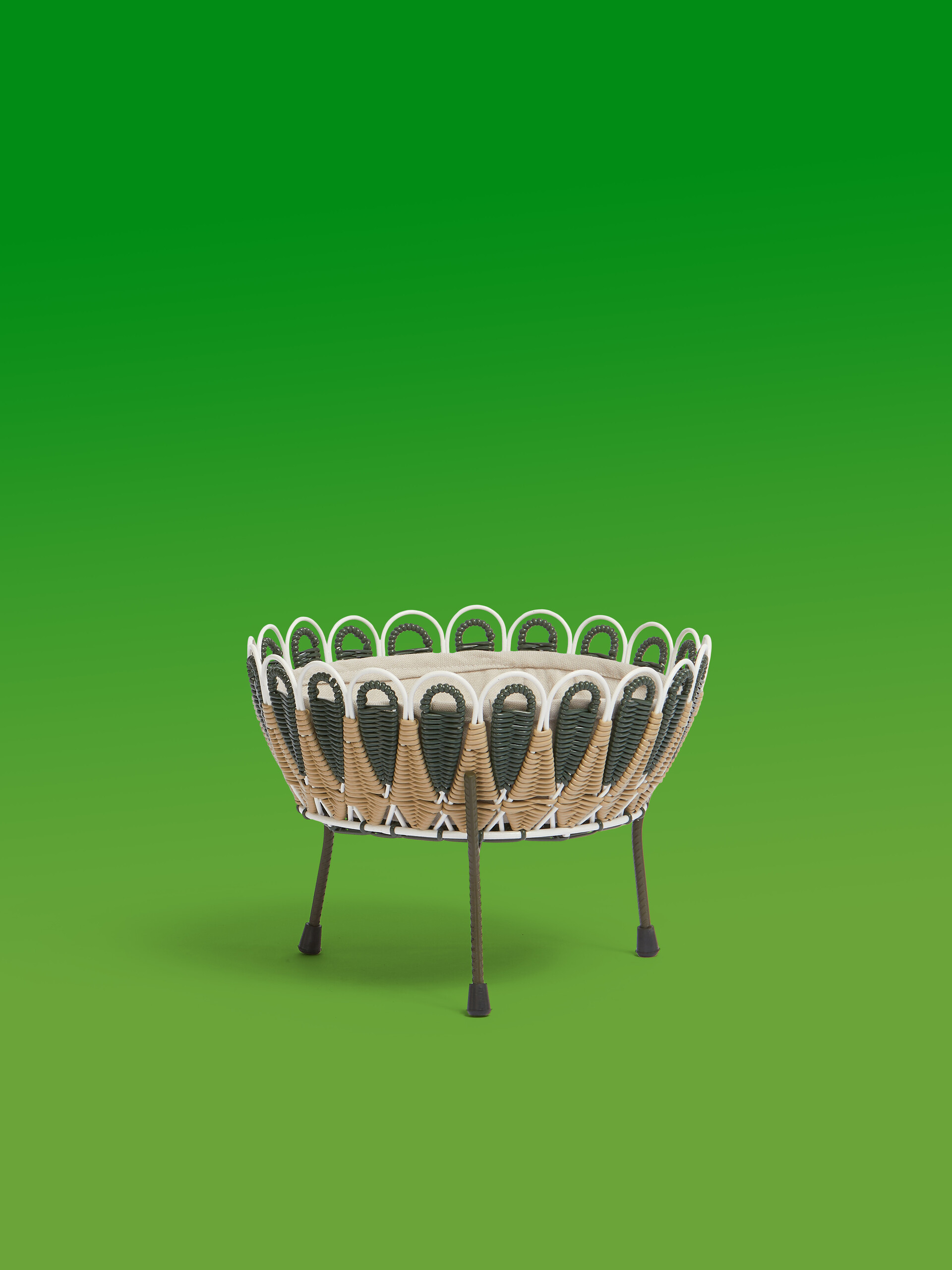 Green And Beige Marni Market Scalloped Bread Basket - Accessories - Image 1