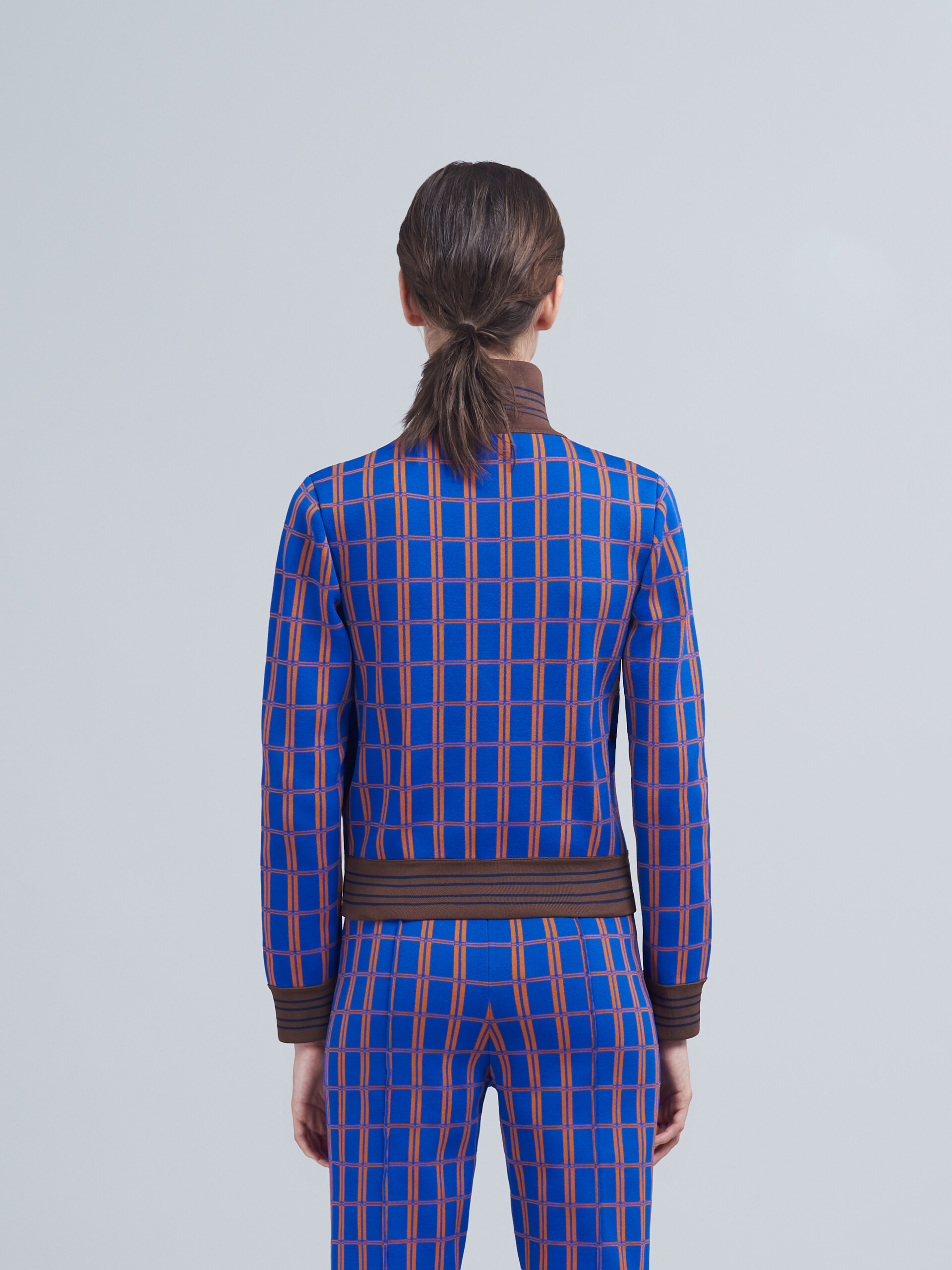 Bi-coloured check jacquard cardigan - Pullovers - Image 3