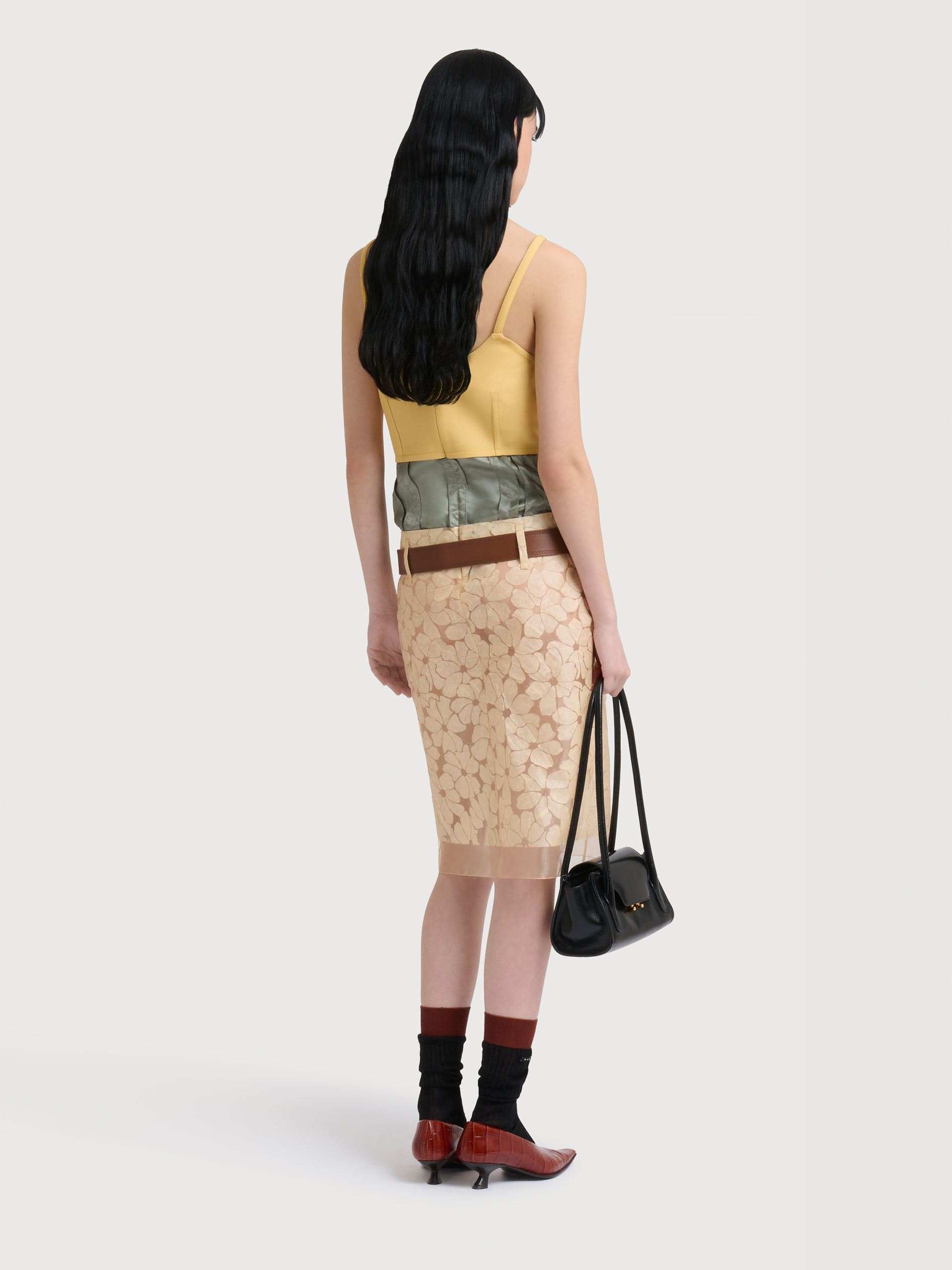Yellow organza flower dress with satin waist - Dresses - Image 4