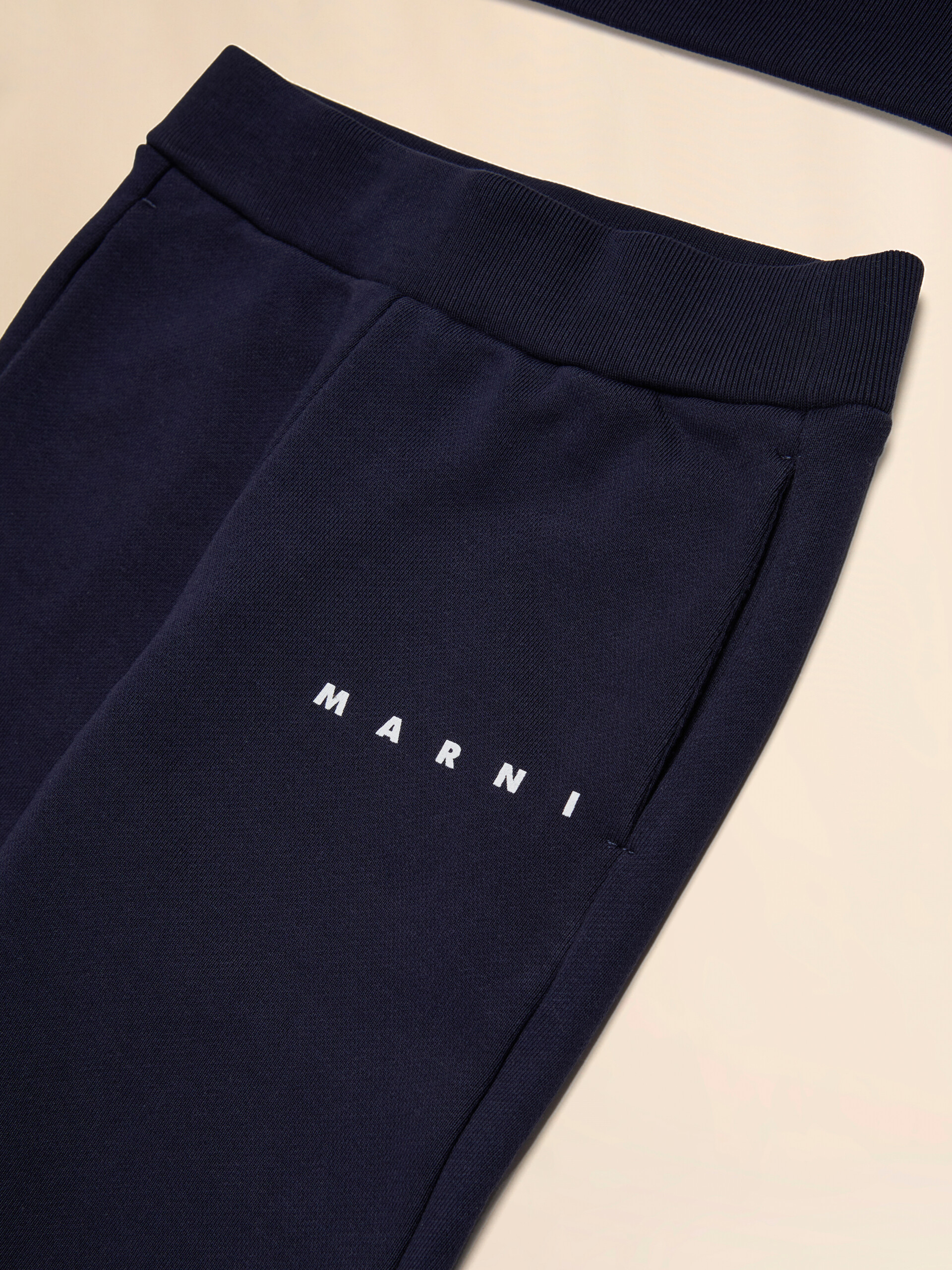 Dark blue fleece tracksuit set - Pants - Image 4