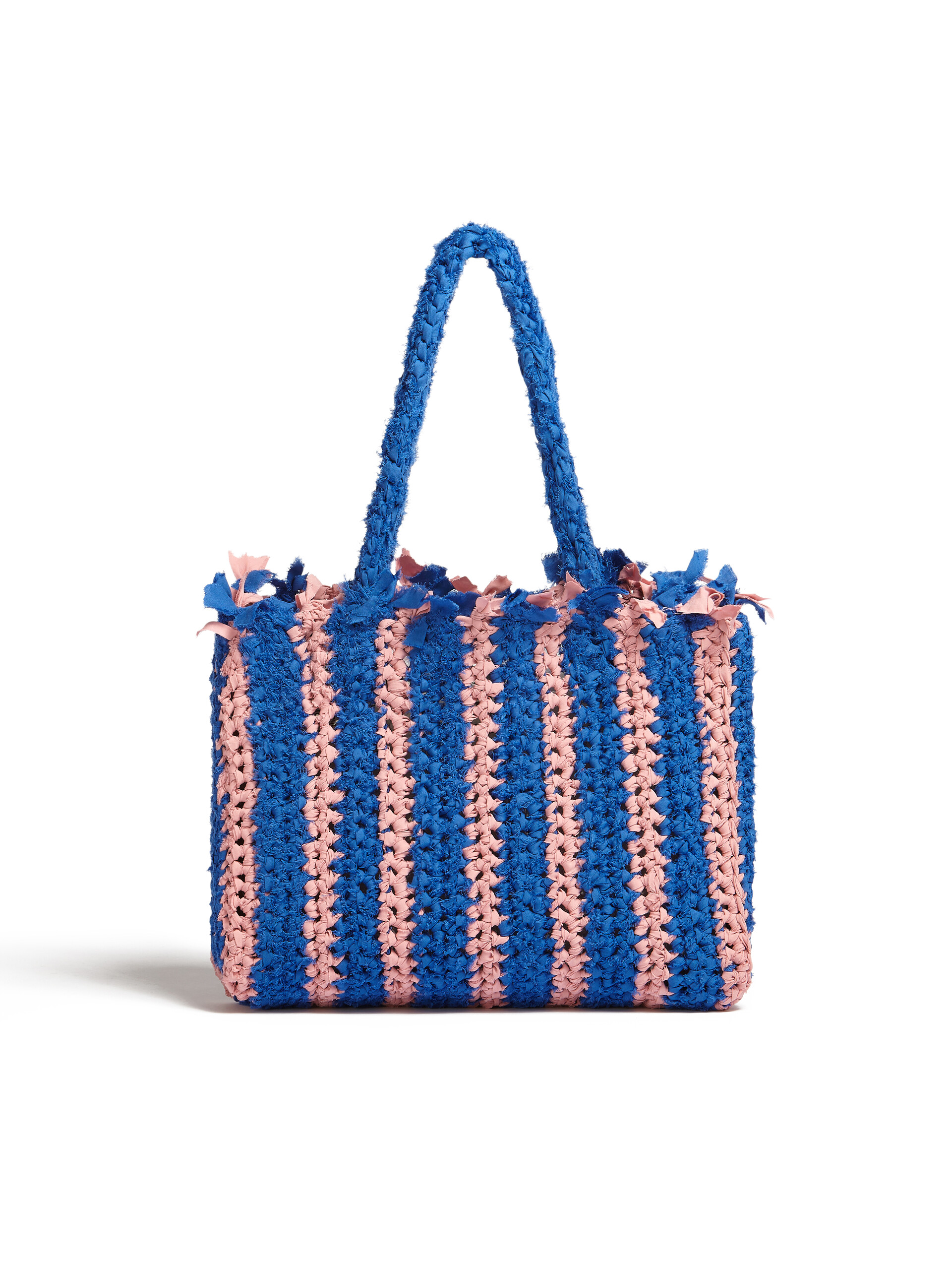 MARNI MARKET JERSEY bag in pink and blue cotton - Bags - Image 3
