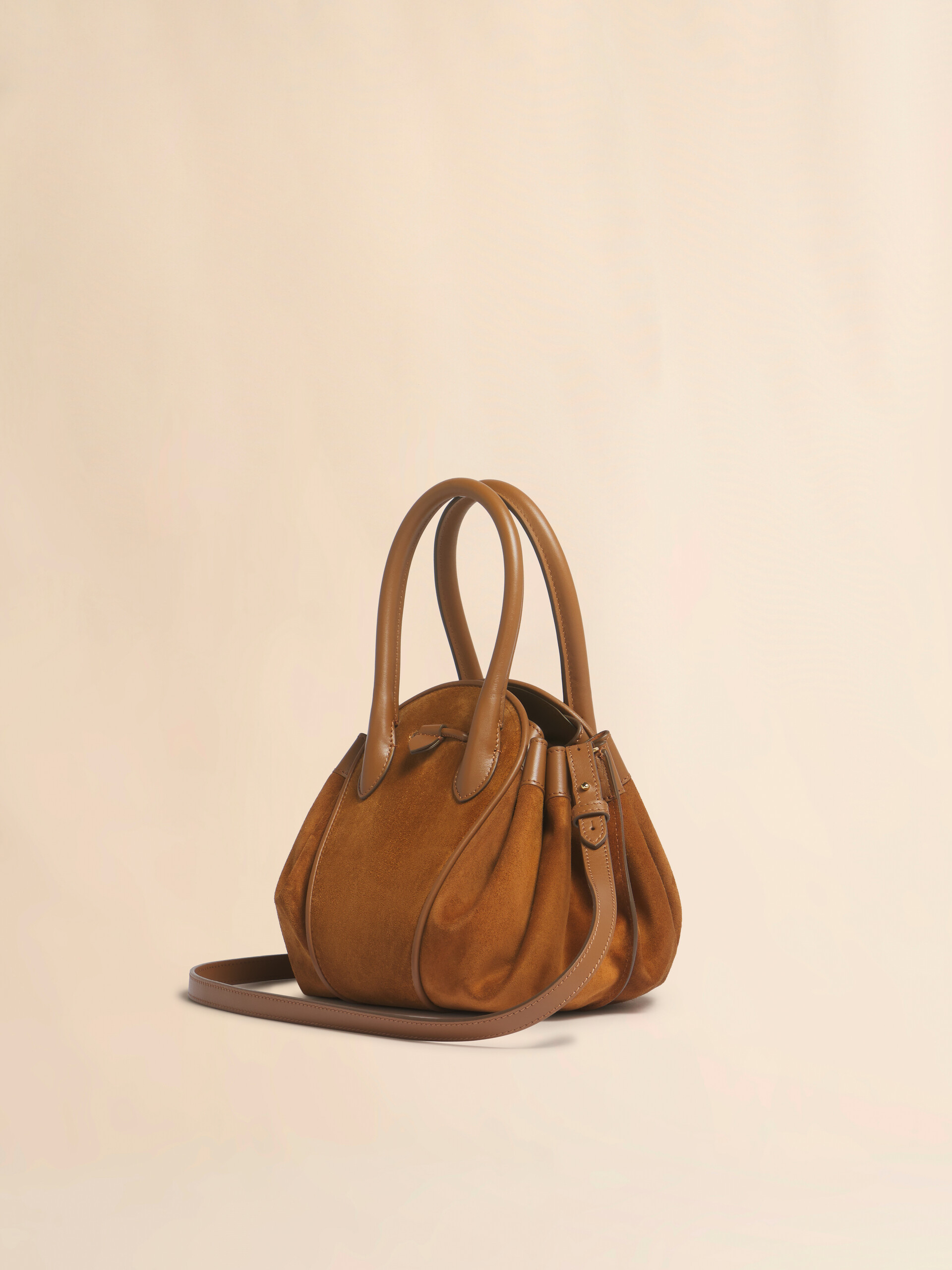 Brown suede Tulipea small handbag - Shoulder Bags - Image 2