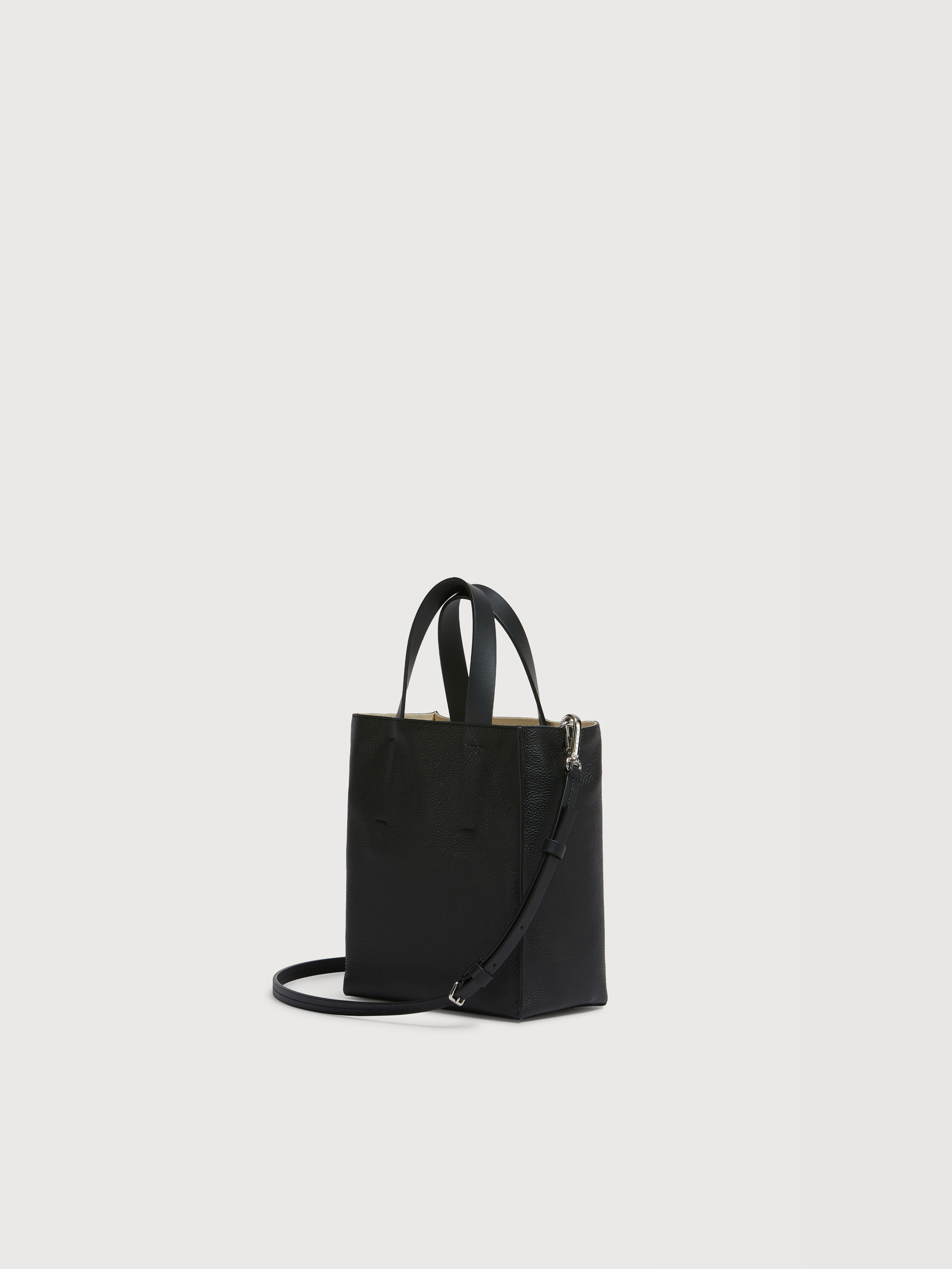 Museo Soft Mini Bag in black leather with Marni Mending - Shopping Bags - Image 2
