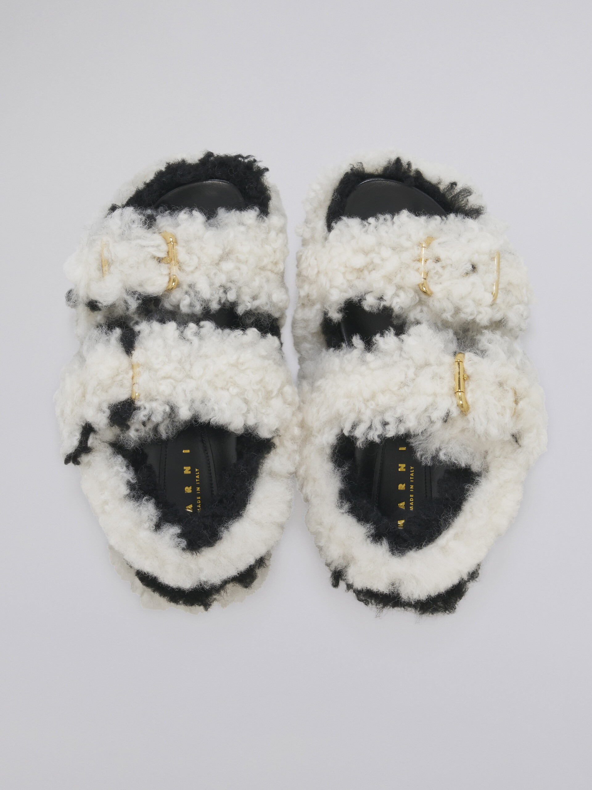 marni shearling sandals