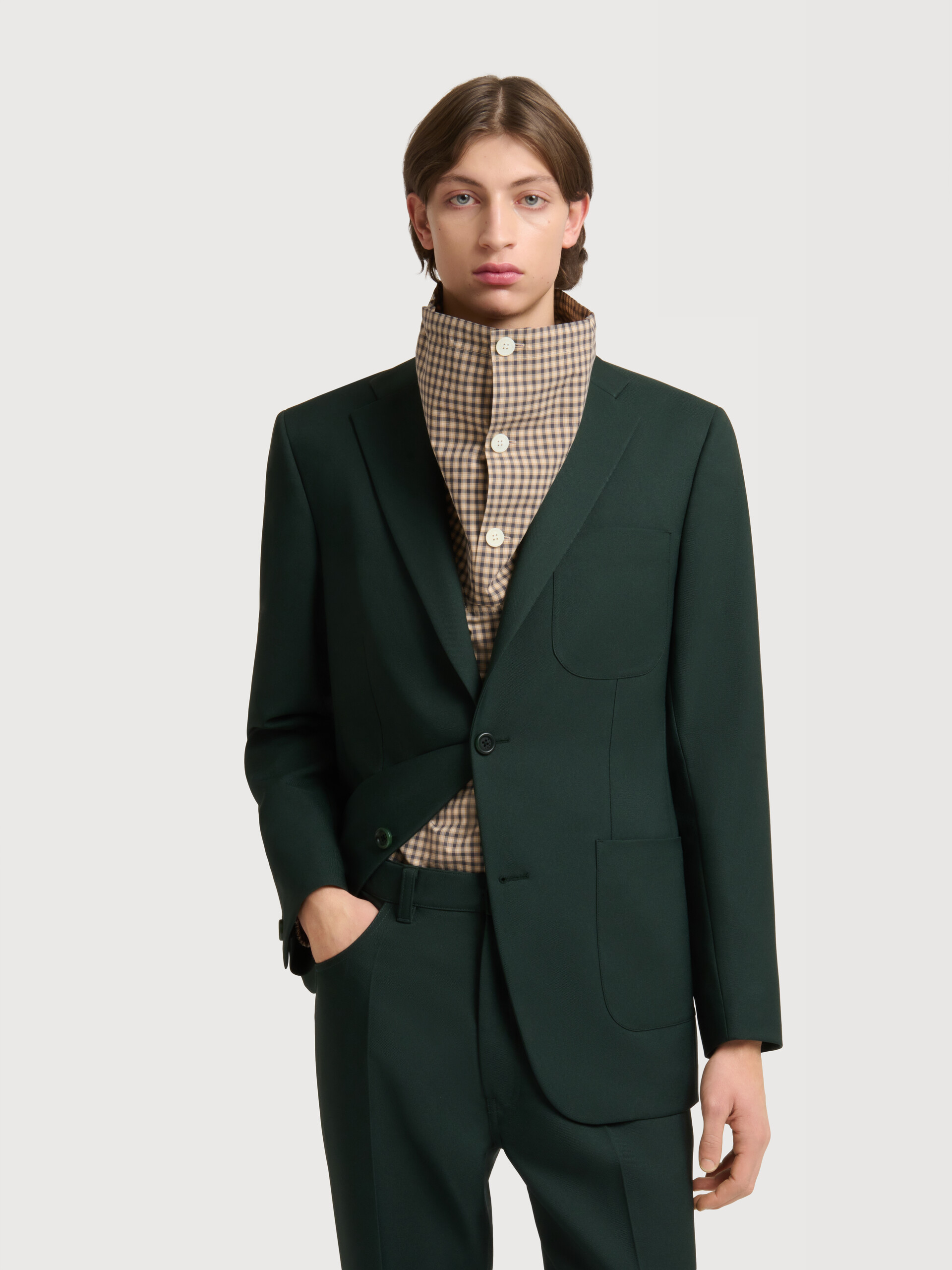 Deep green techno fabric jacket - Jackets - Image 2
