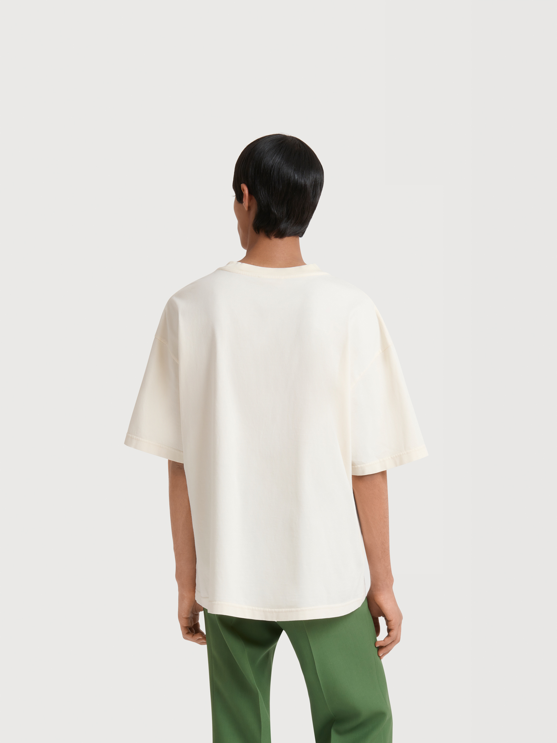 Brown cotton T-shirt with planet print - Shirts - Image 3