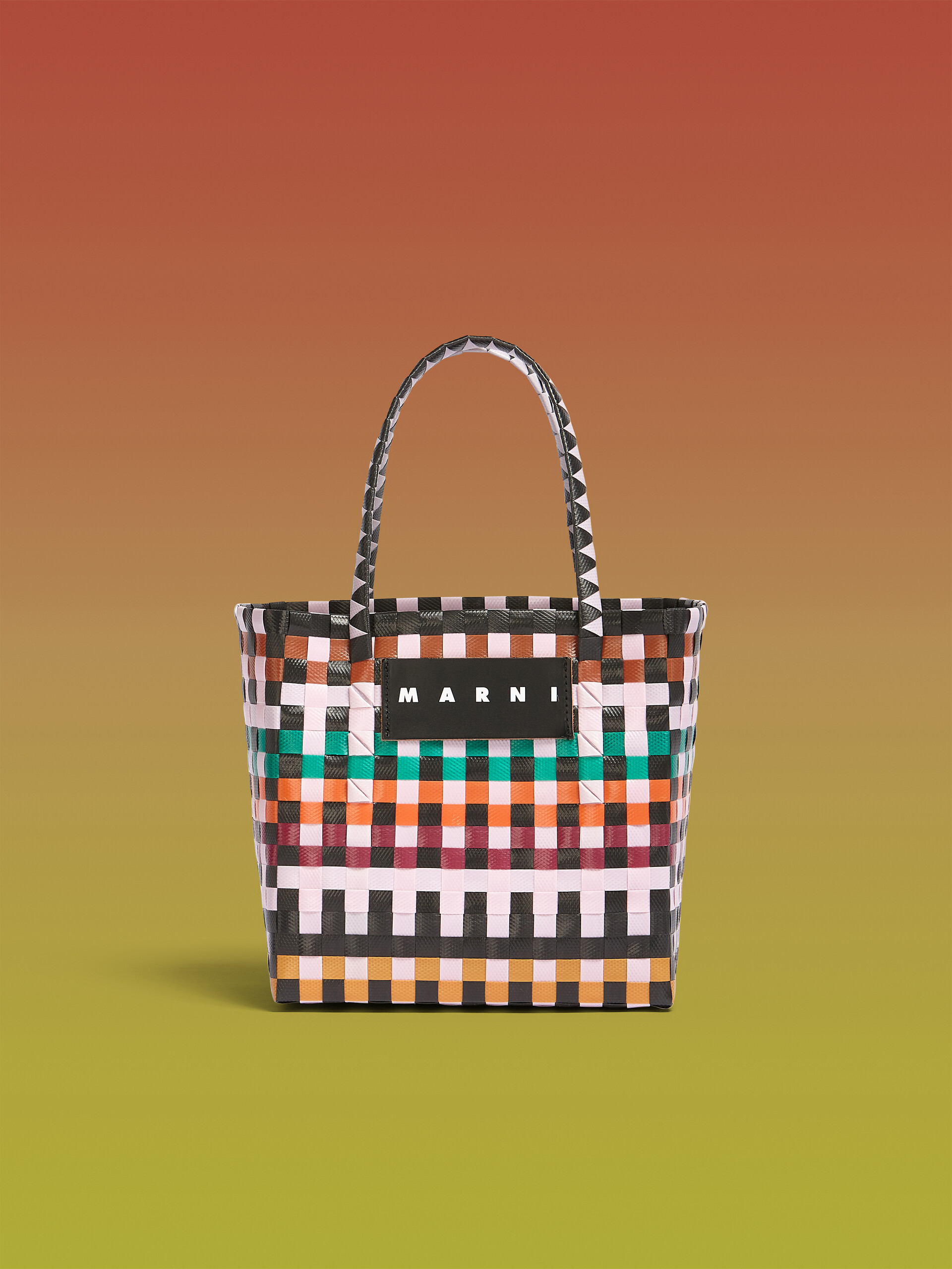 MARNI MARKET MINI BASKET tasche aus mehrfarbigem Gewebe - Shopper - Image 1