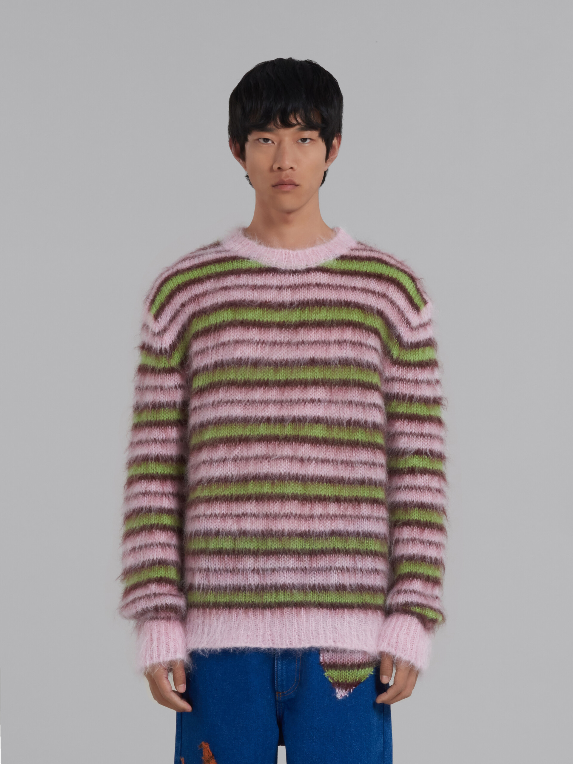 Turquoise striped mohair sweater - Pullovers - Image 2