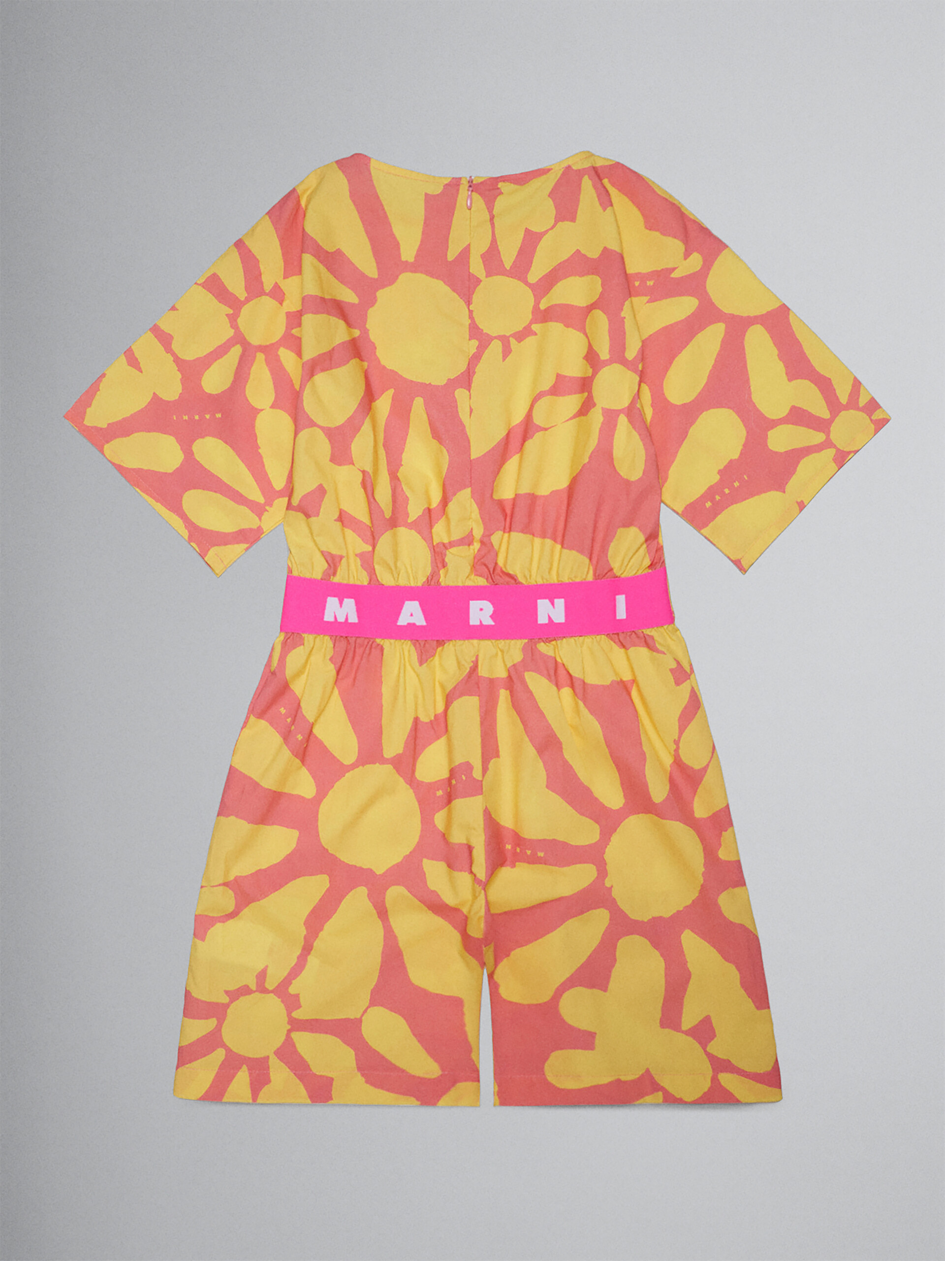 Pink short poplin jumpsuit with Euphoria print - Pants - Image 2