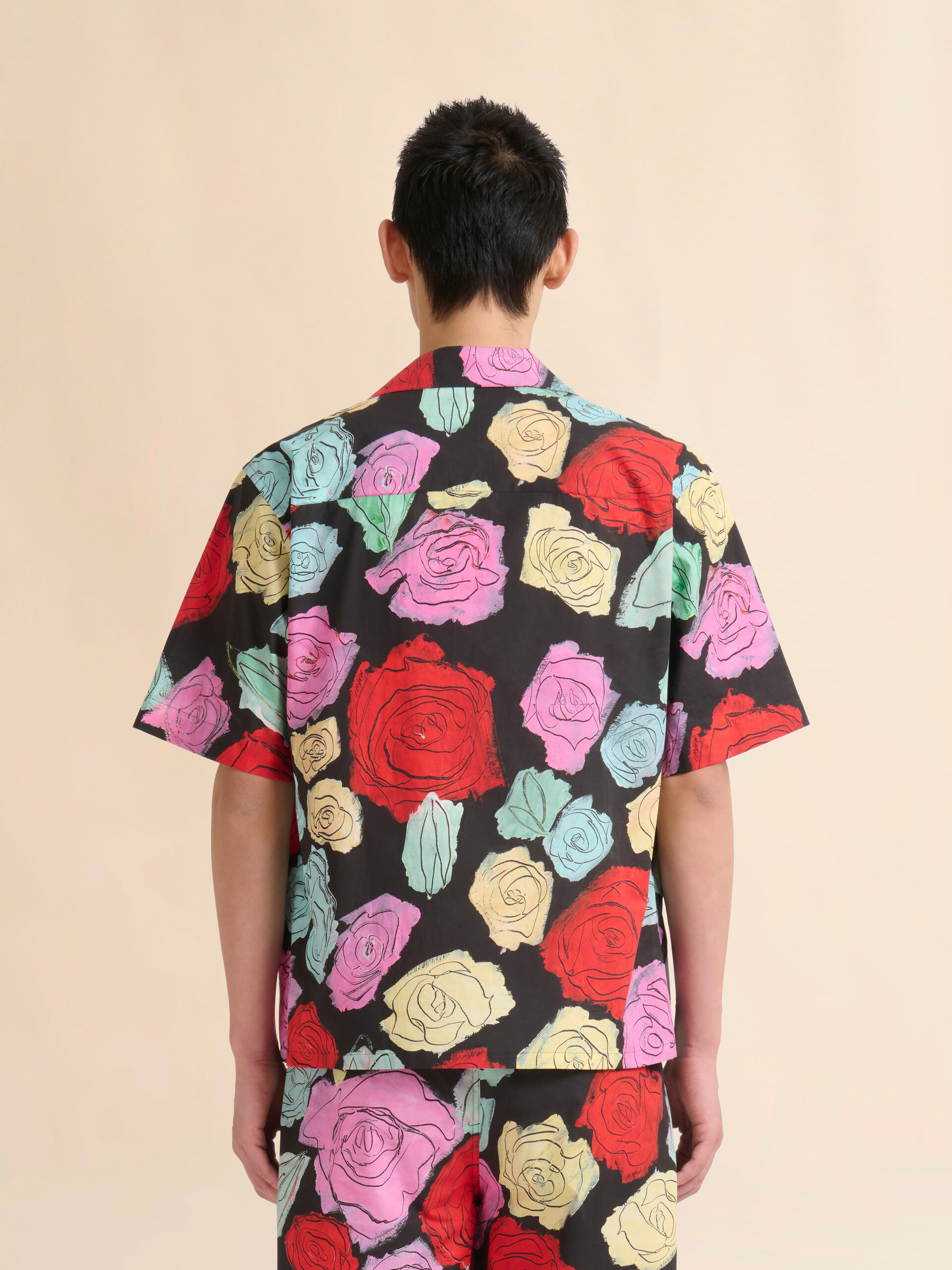 Black poplin bowling shirt with Orion print - Shirts - Image 3