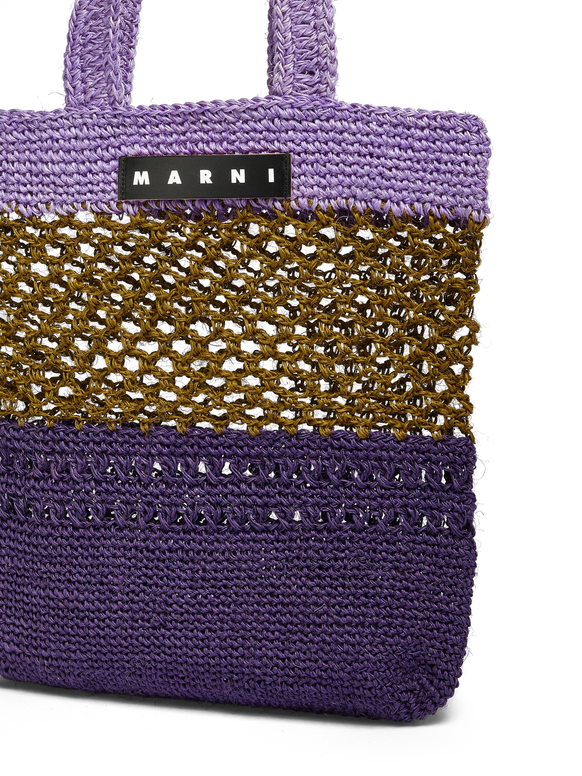 MARNI MARKET bag in purple and green natural fiber - Bags - Image 4