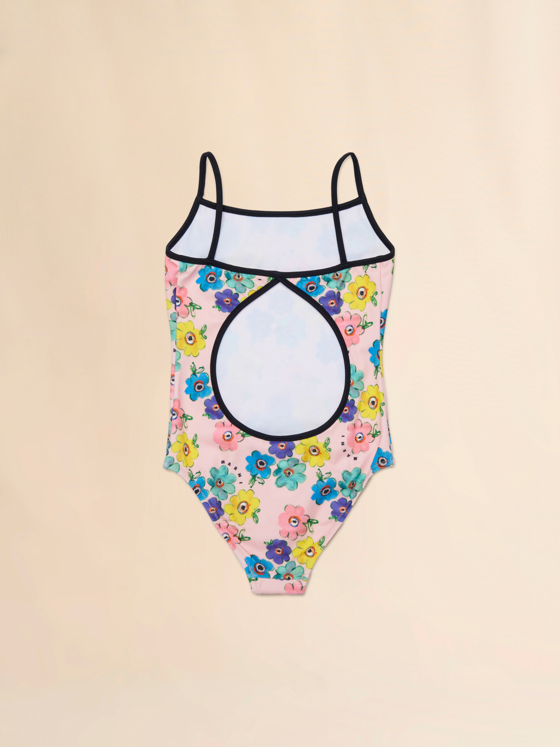 Pink swimsuit with Dessert Flower print - kids - Image 2