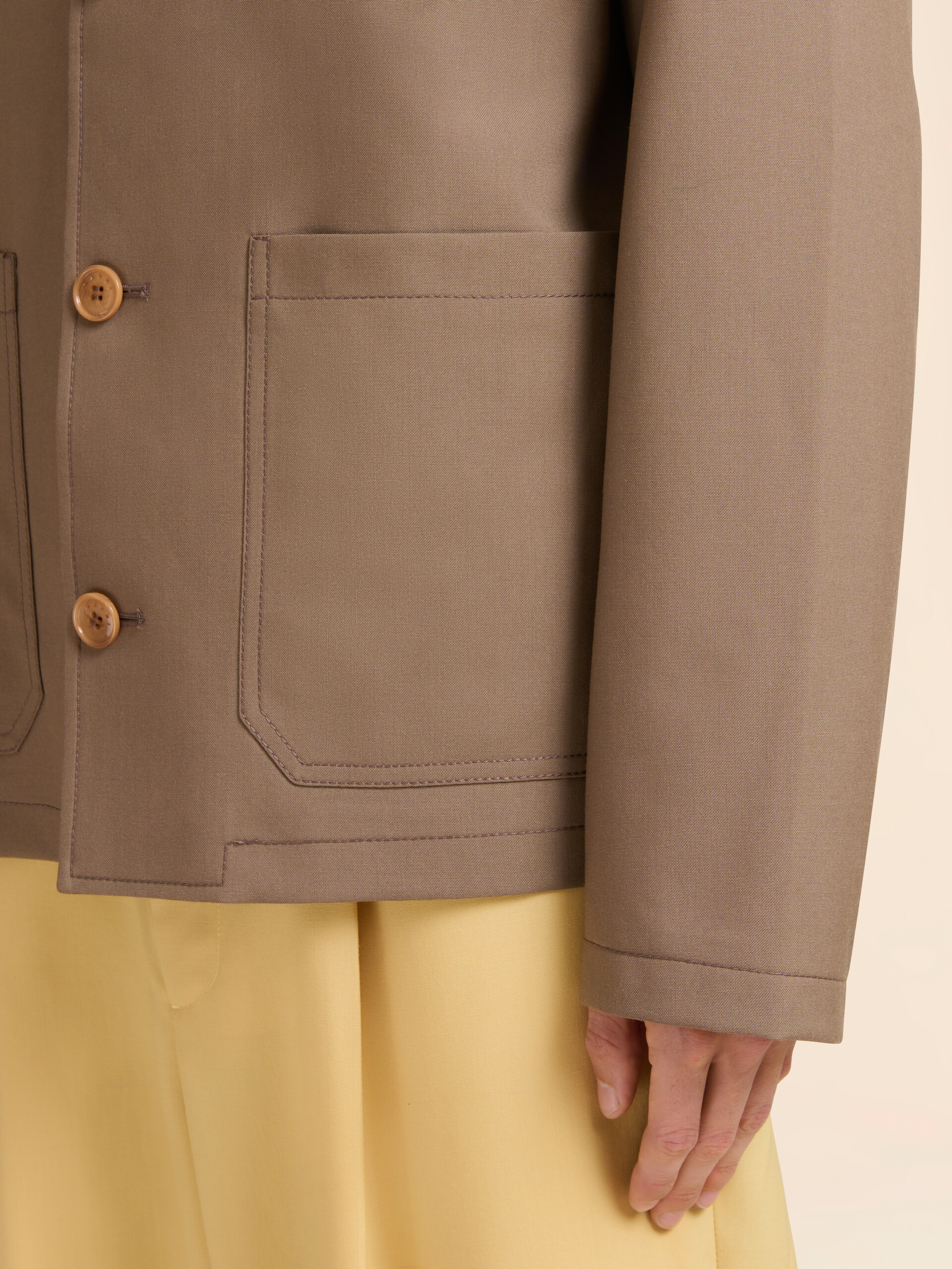 Arbeitsjacke aus kühler brauner Wolle - Jacken - Image 5