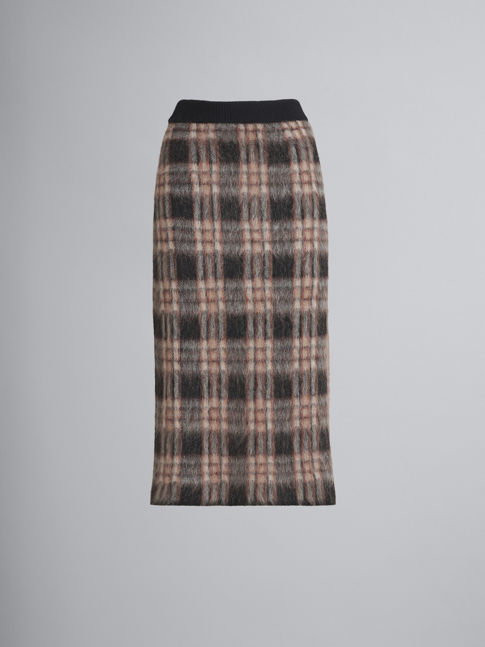 Check wool and brushed mohair midi skirt - Skirts - Image 1