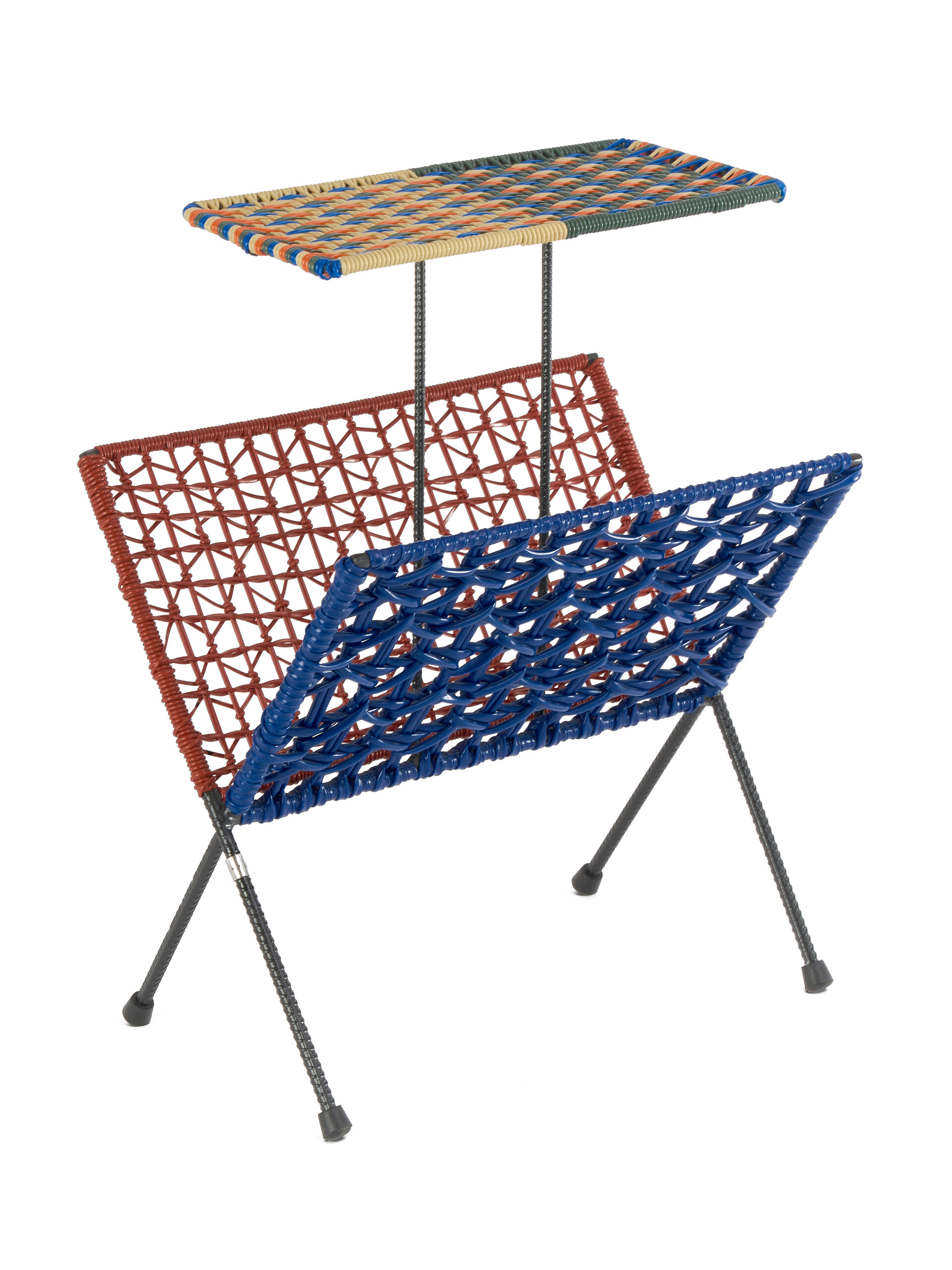 Red and blue Marni Market magazine rack with shelf - Furniture - Image 3