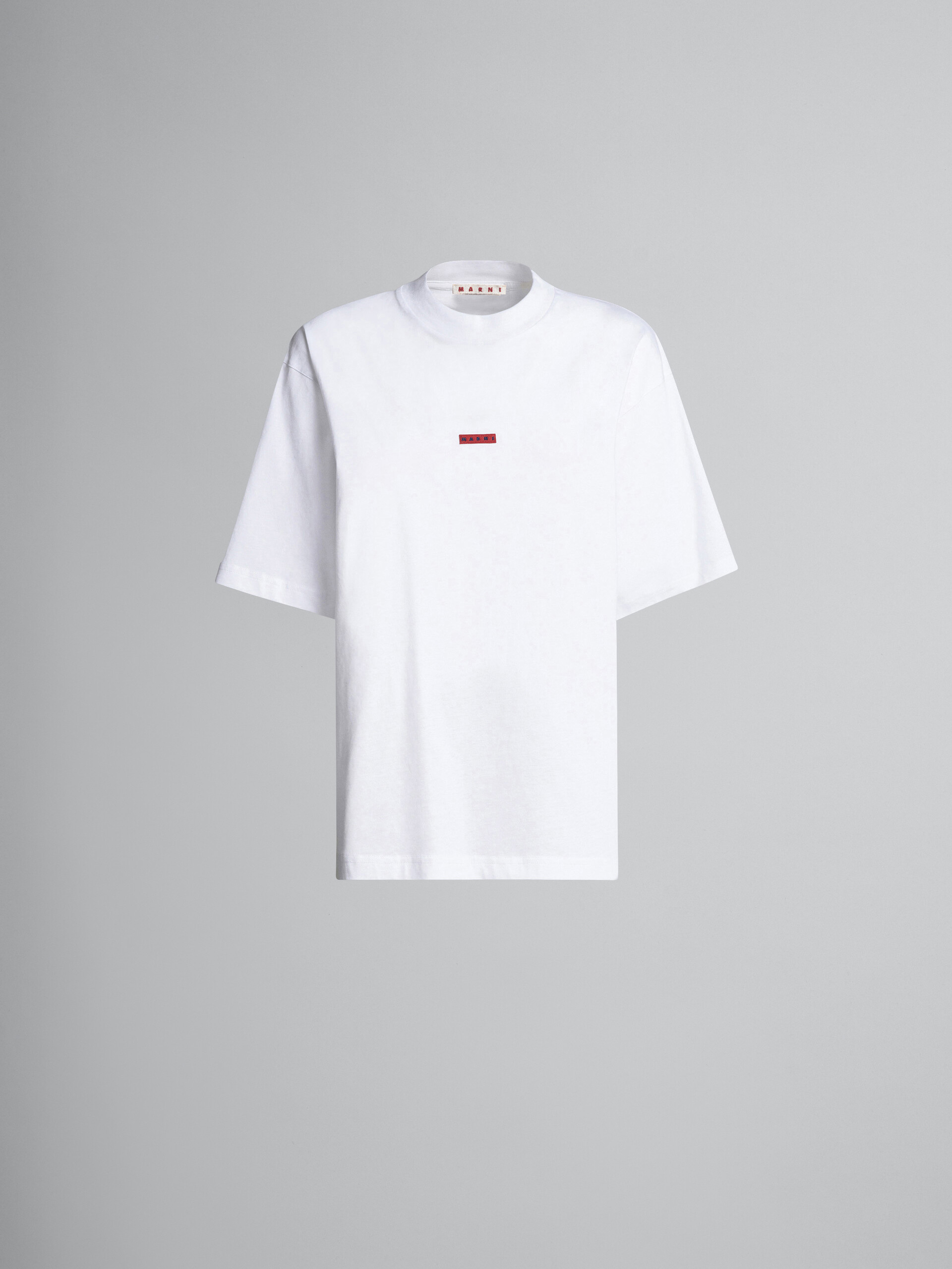T-shirt en jersey de coton blanc avec logo - T-shirts - Image 1