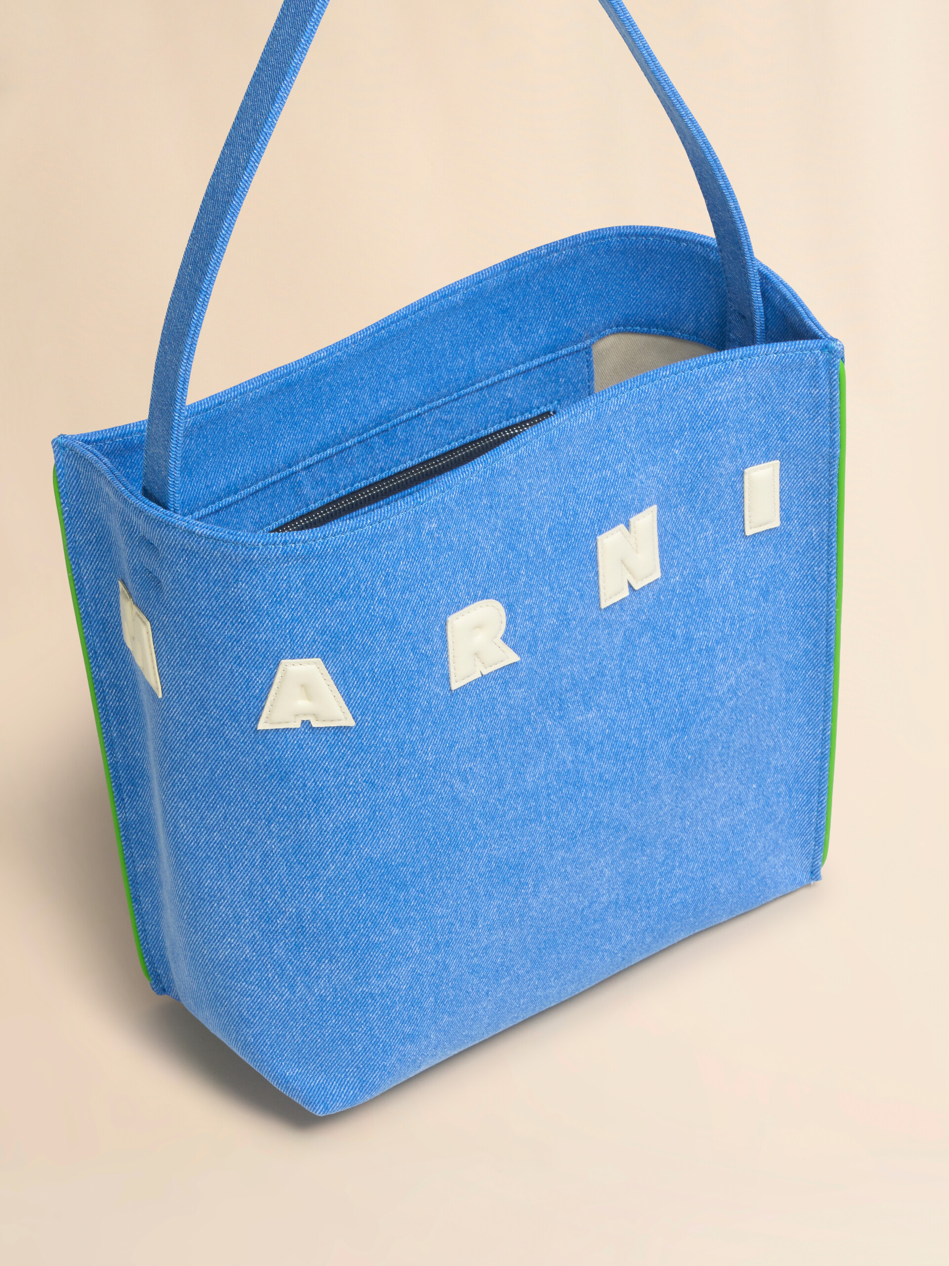 ライトブルー デニム Museo スモールホーボーバッグ | Marni