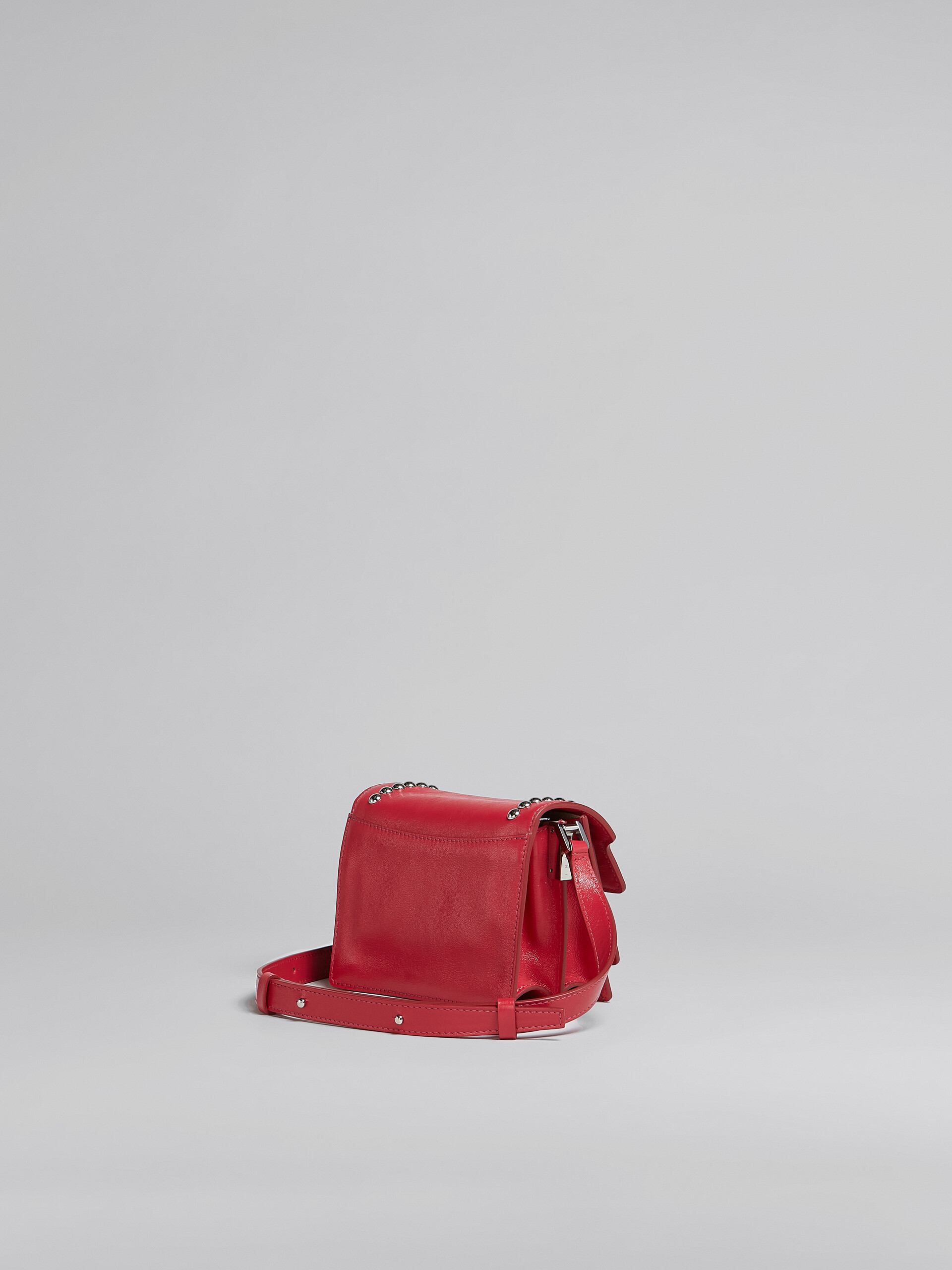 Trunk Soft Mini Bag in red leather with studs - Shoulder Bag - Image 3